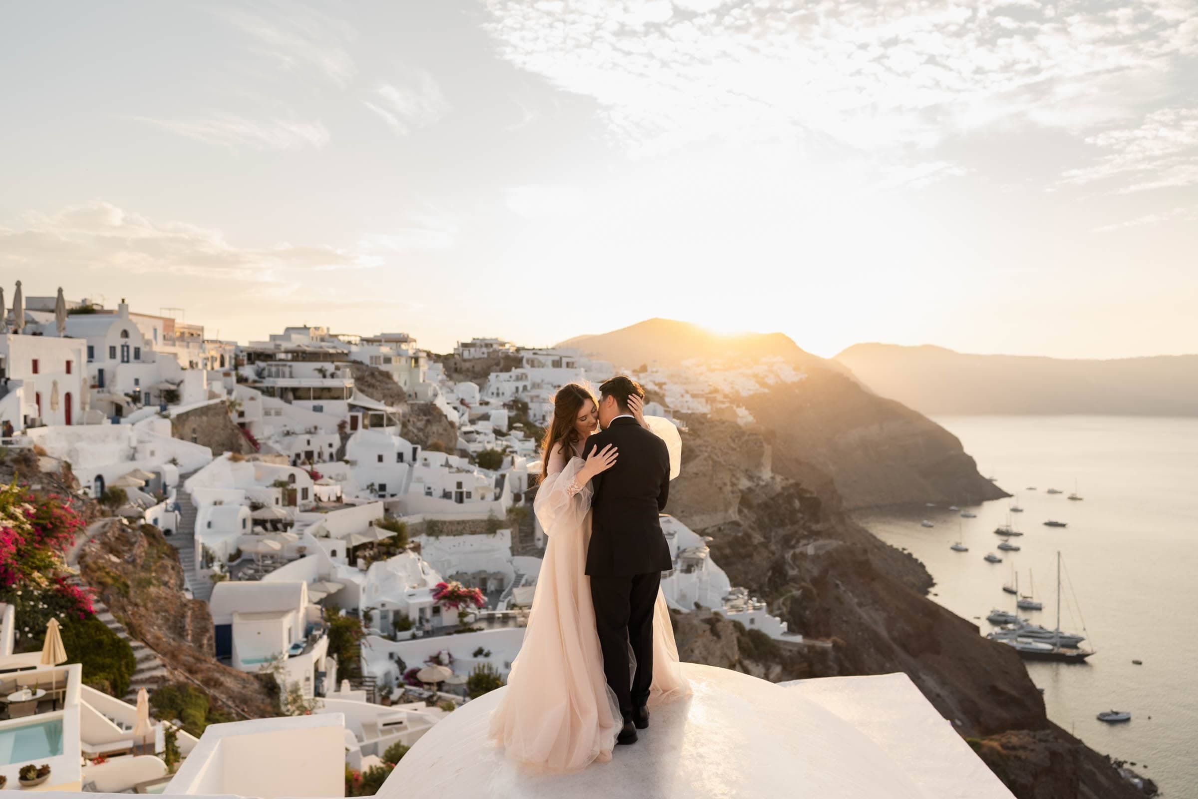 Tudor and Felicia after wedding session in Oia