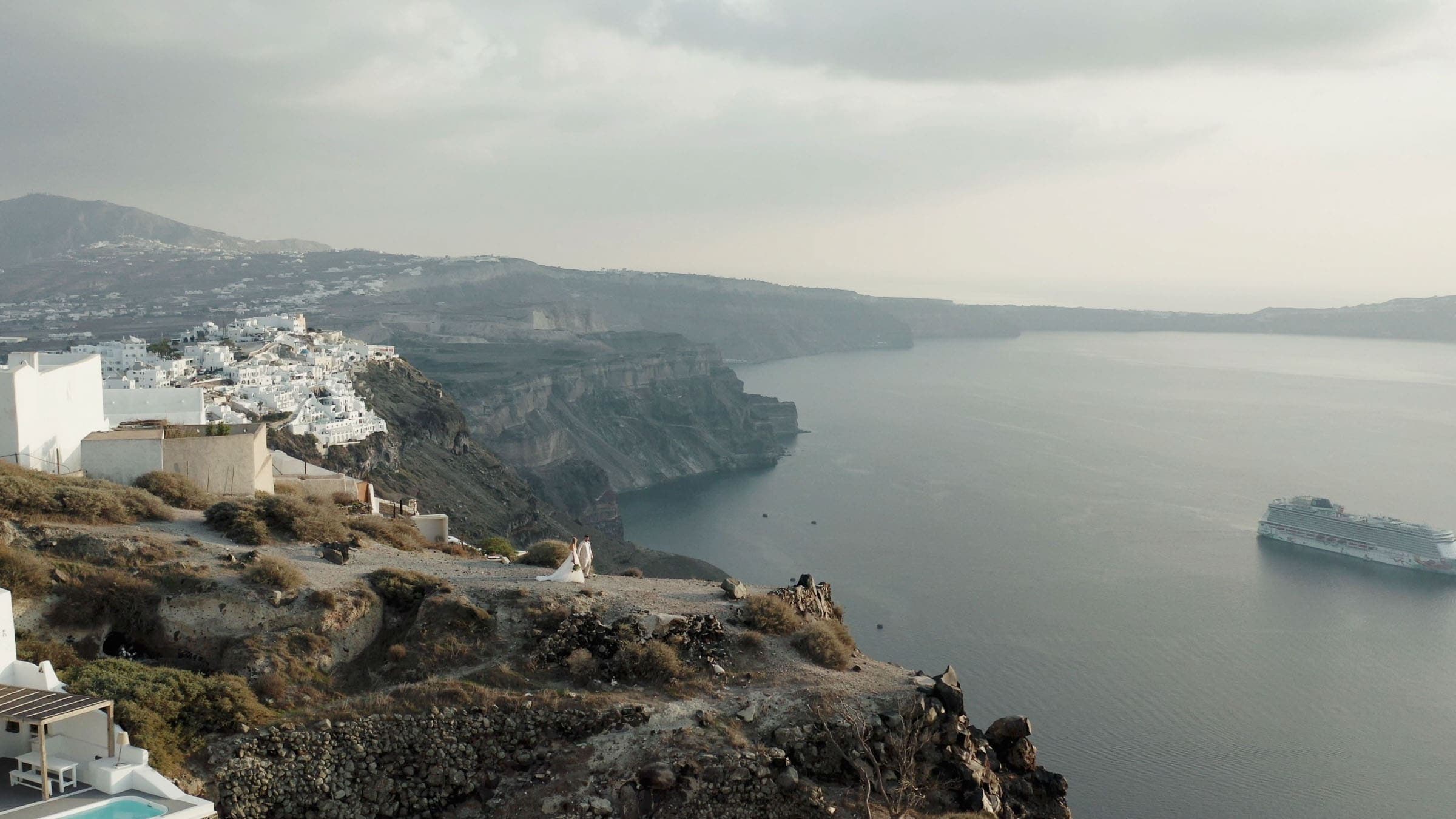 Emotional wedding film in Santorini