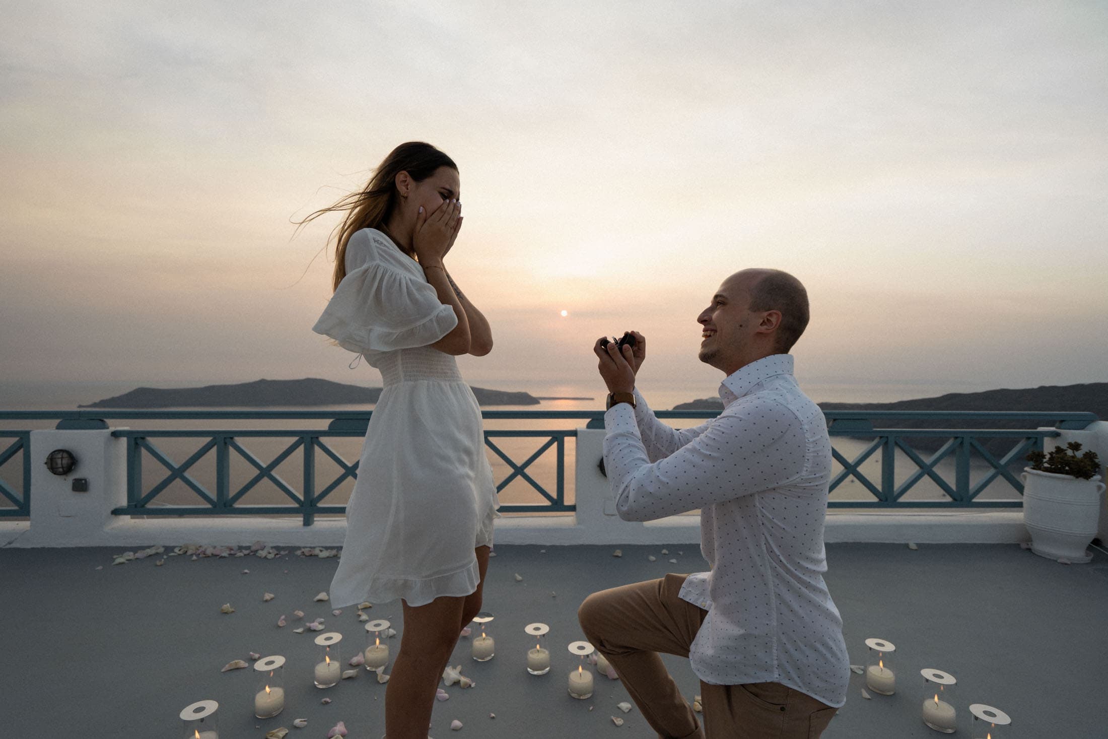 Sunset proposal in Santorini, Greece-7