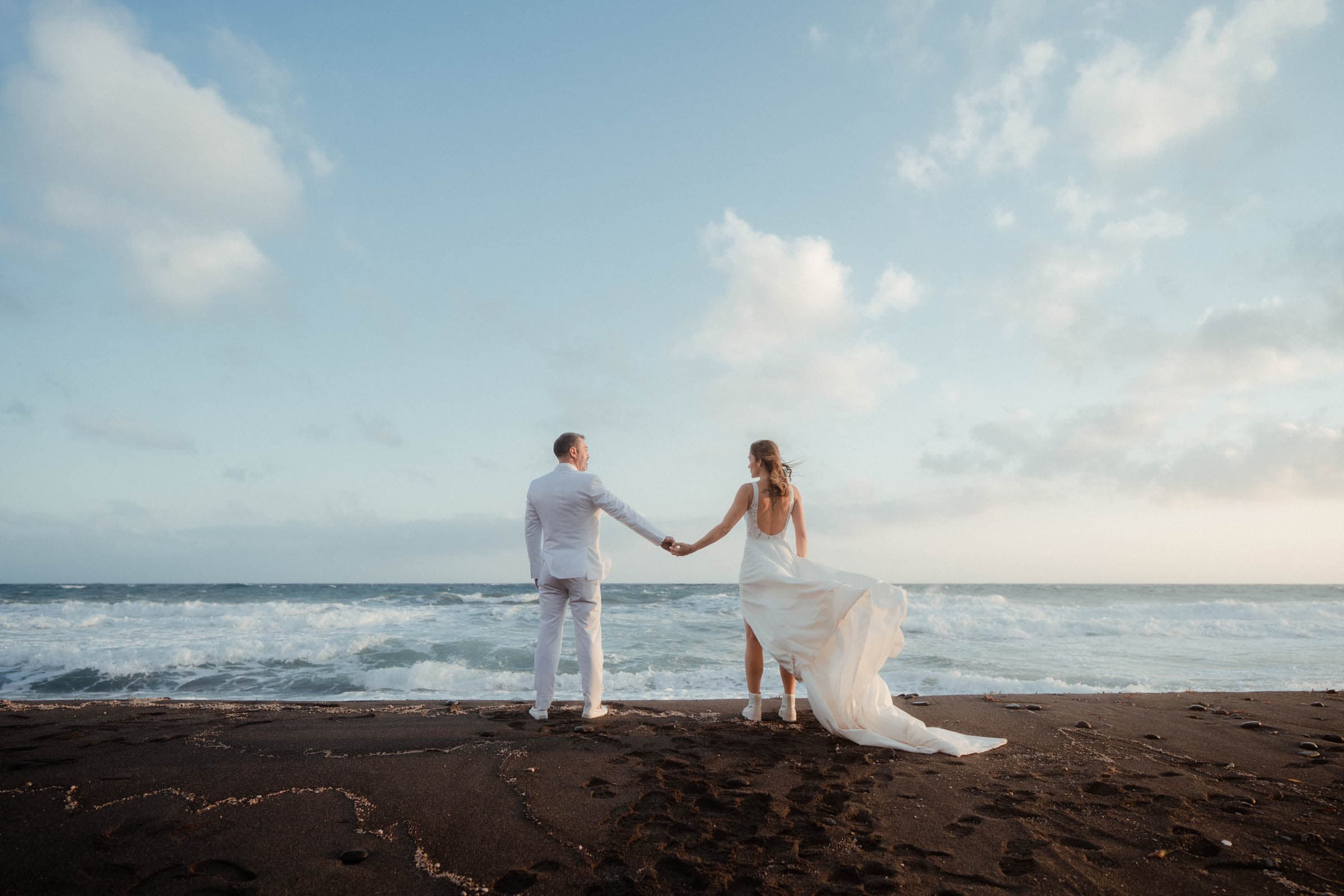 George and Aline | Wedding photoshoot at the black beach-13