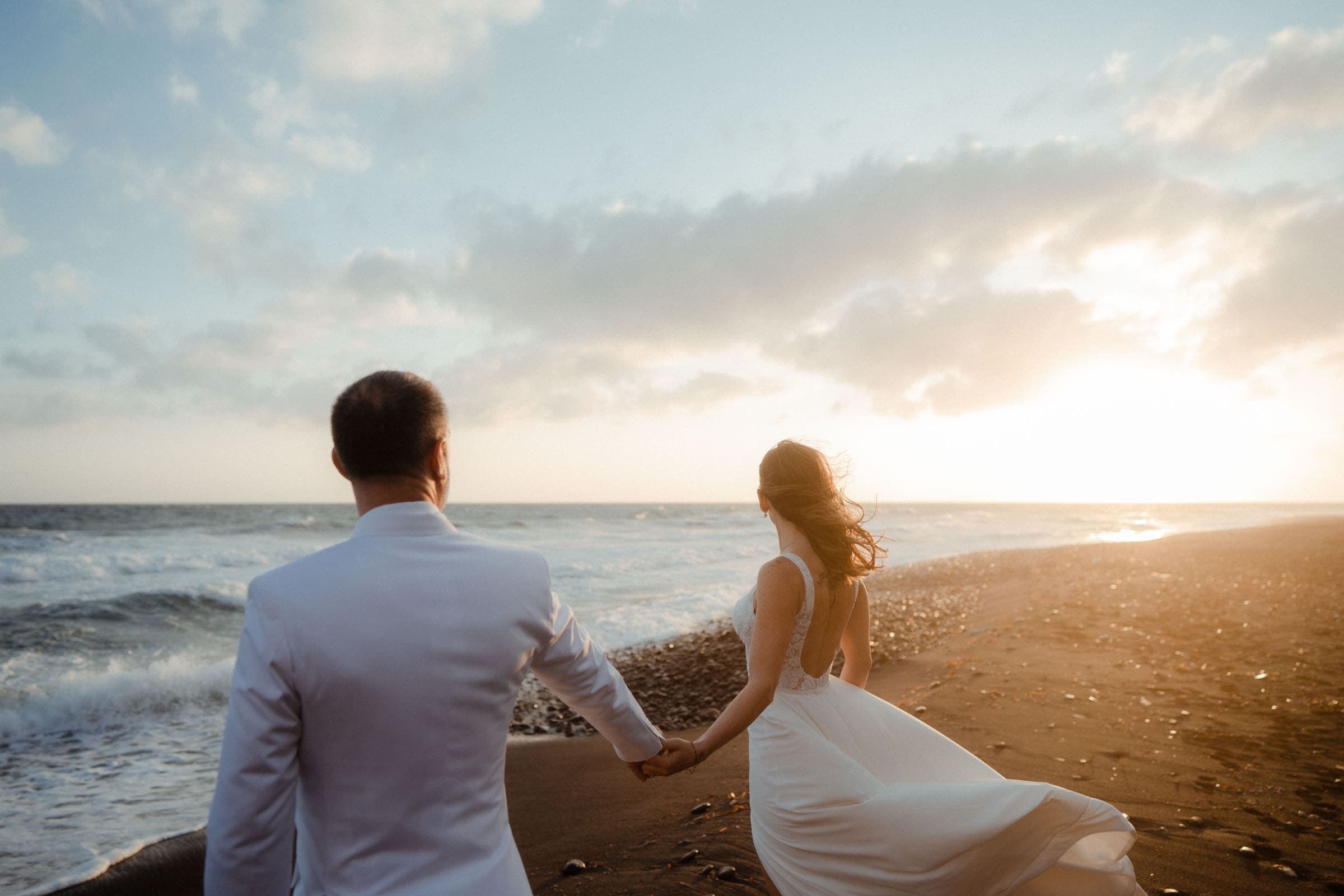 George and Aline | Wedding photoshoot at the black beach