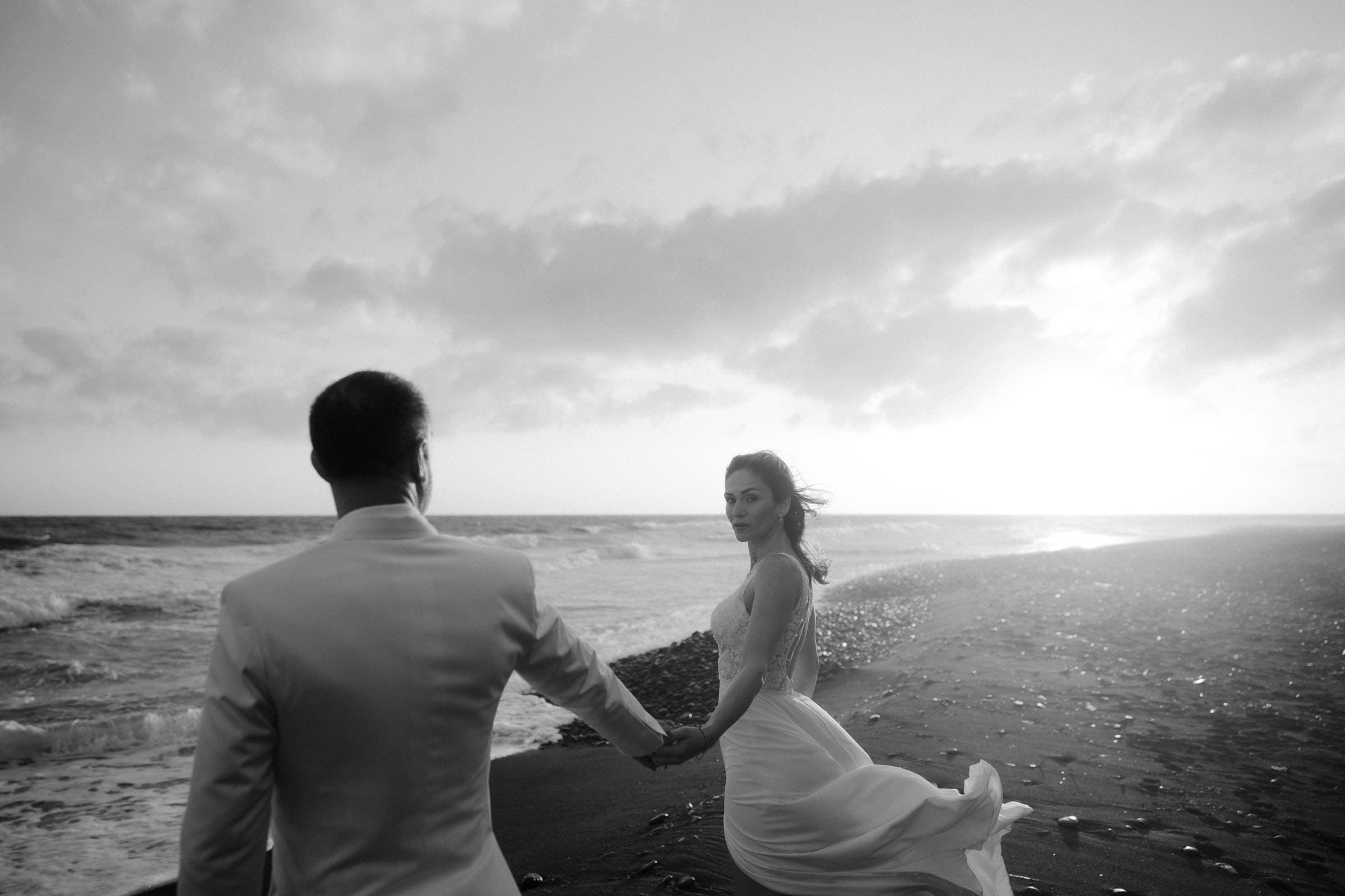 George and Aline | Wedding photoshoot at the black beach-14