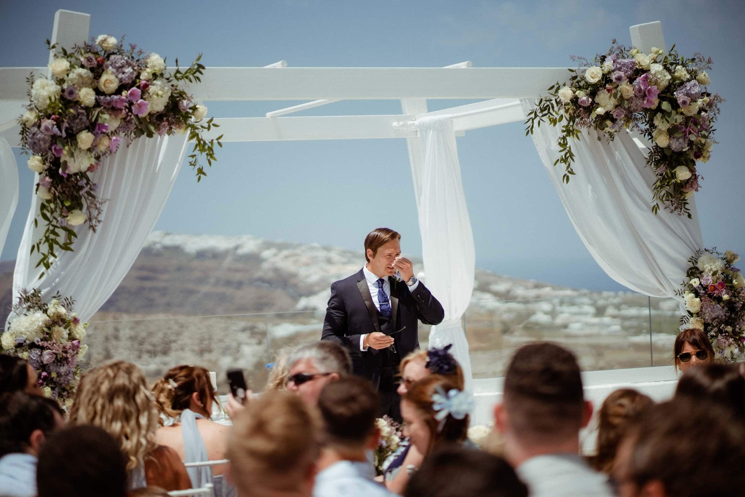 Jason and Jodie – A wedding in Pyrgos restaurant Wedding Santorini-10