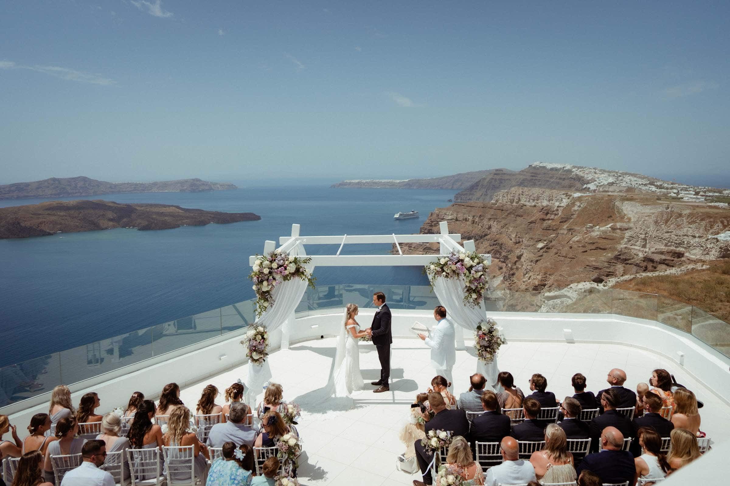 Jason and Jodie – A wedding in Pyrgos restaurant Wedding Santorini-11