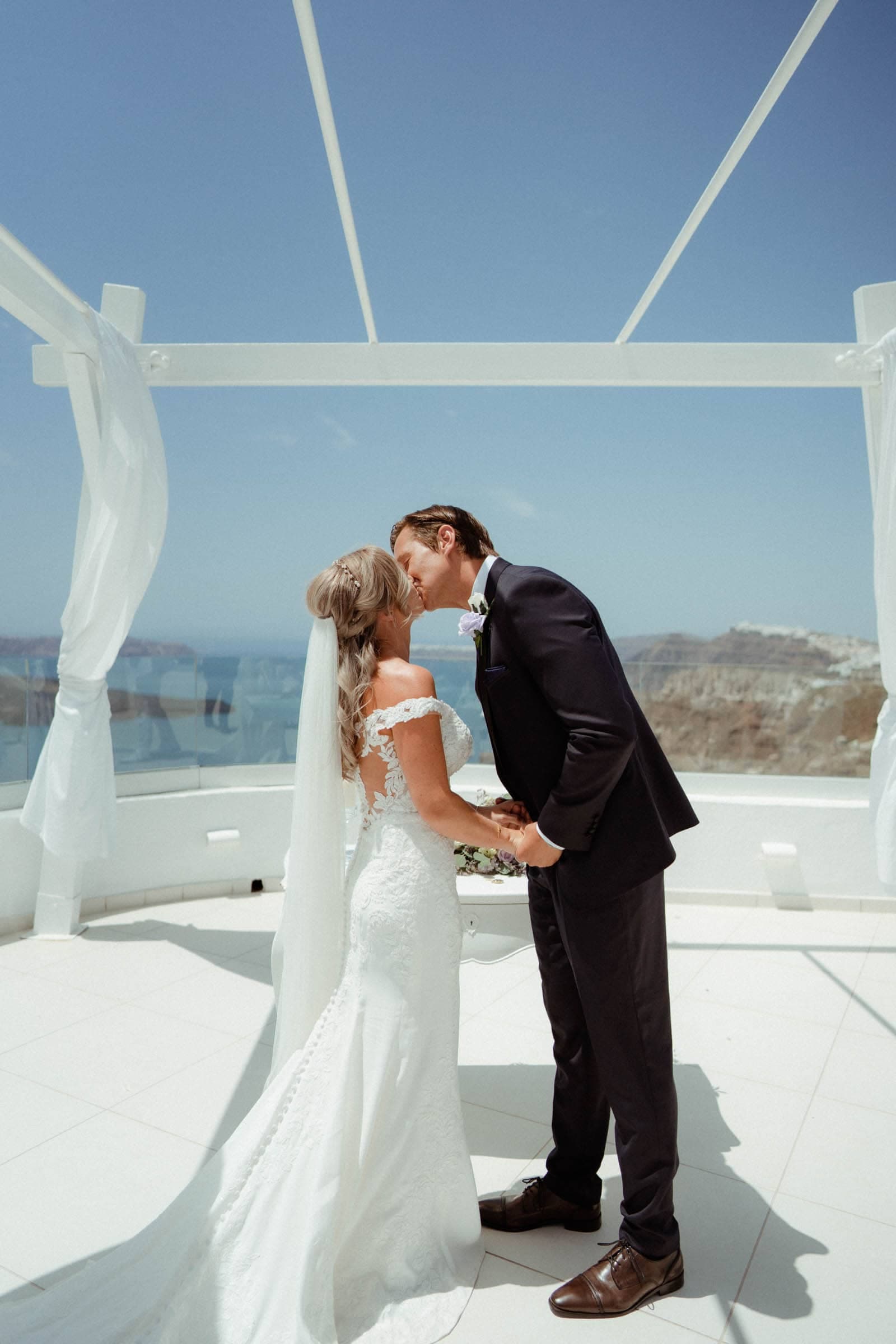 Jason and Jodie – A wedding in Pyrgos restaurant Wedding Santorini-12