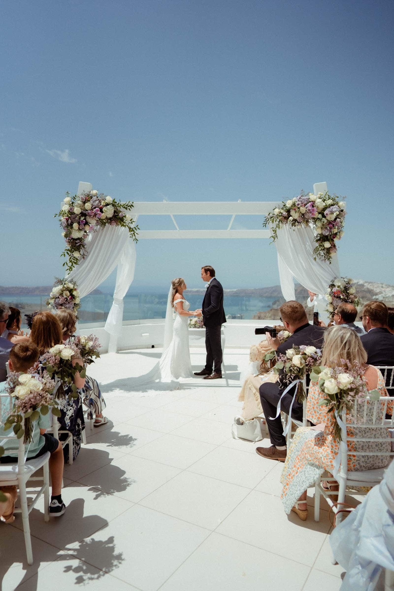 Jason and Jodie – A wedding in Pyrgos restaurant Wedding Santorini-13