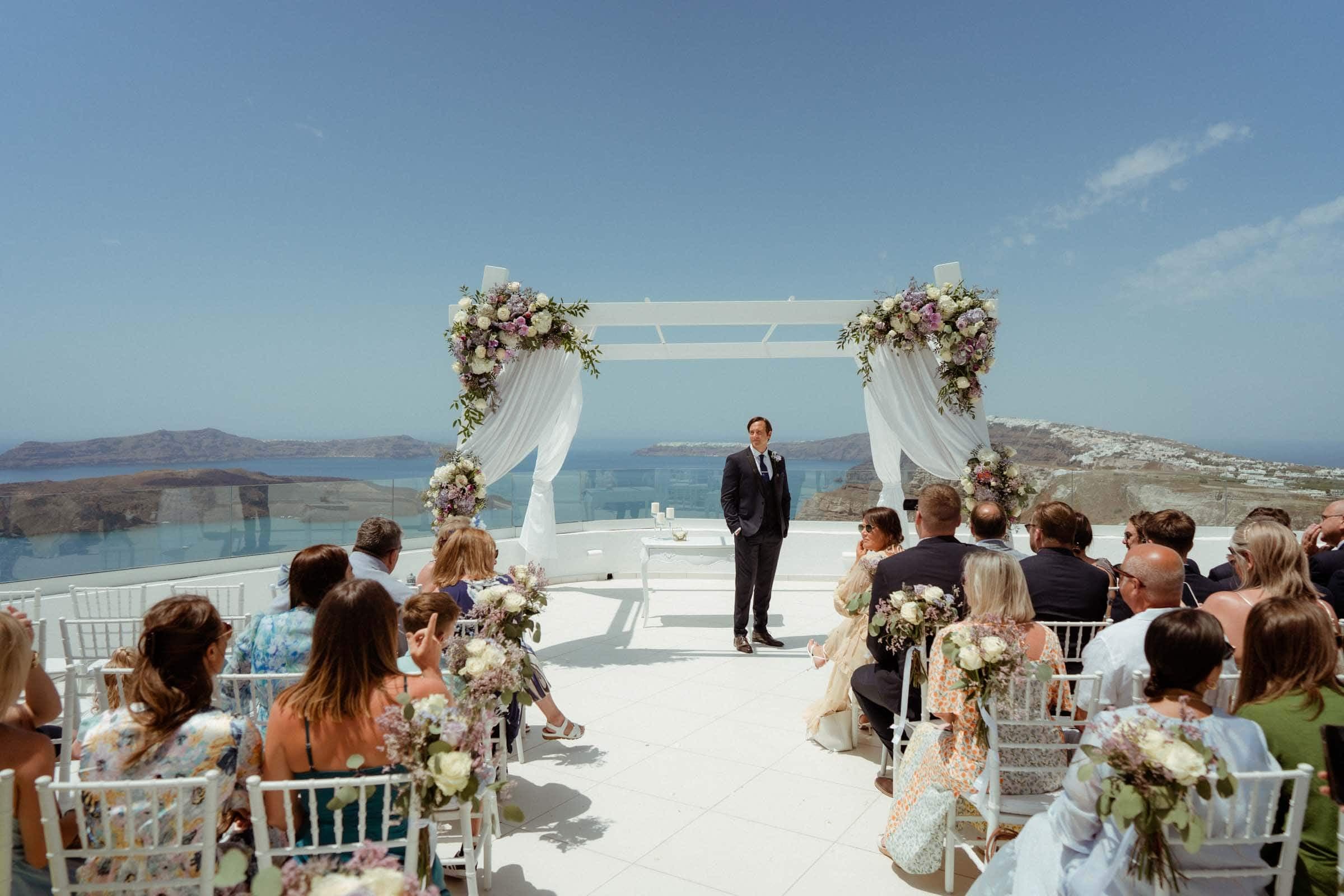 Jason and Jodie – A wedding in Pyrgos restaurant Wedding Santorini-8
