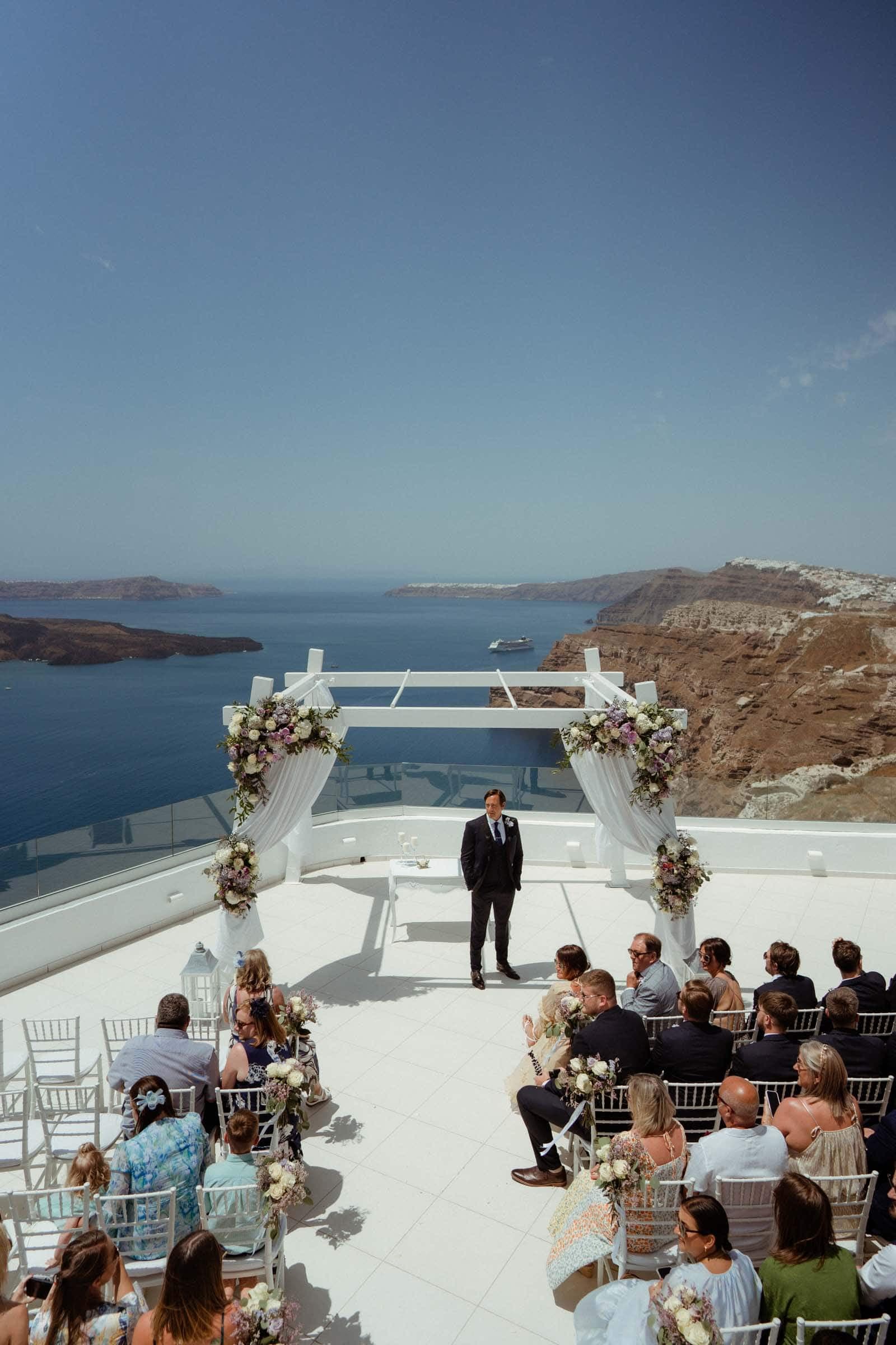 Jason and Jodie – A wedding in Pyrgos restaurant Wedding Santorini-9