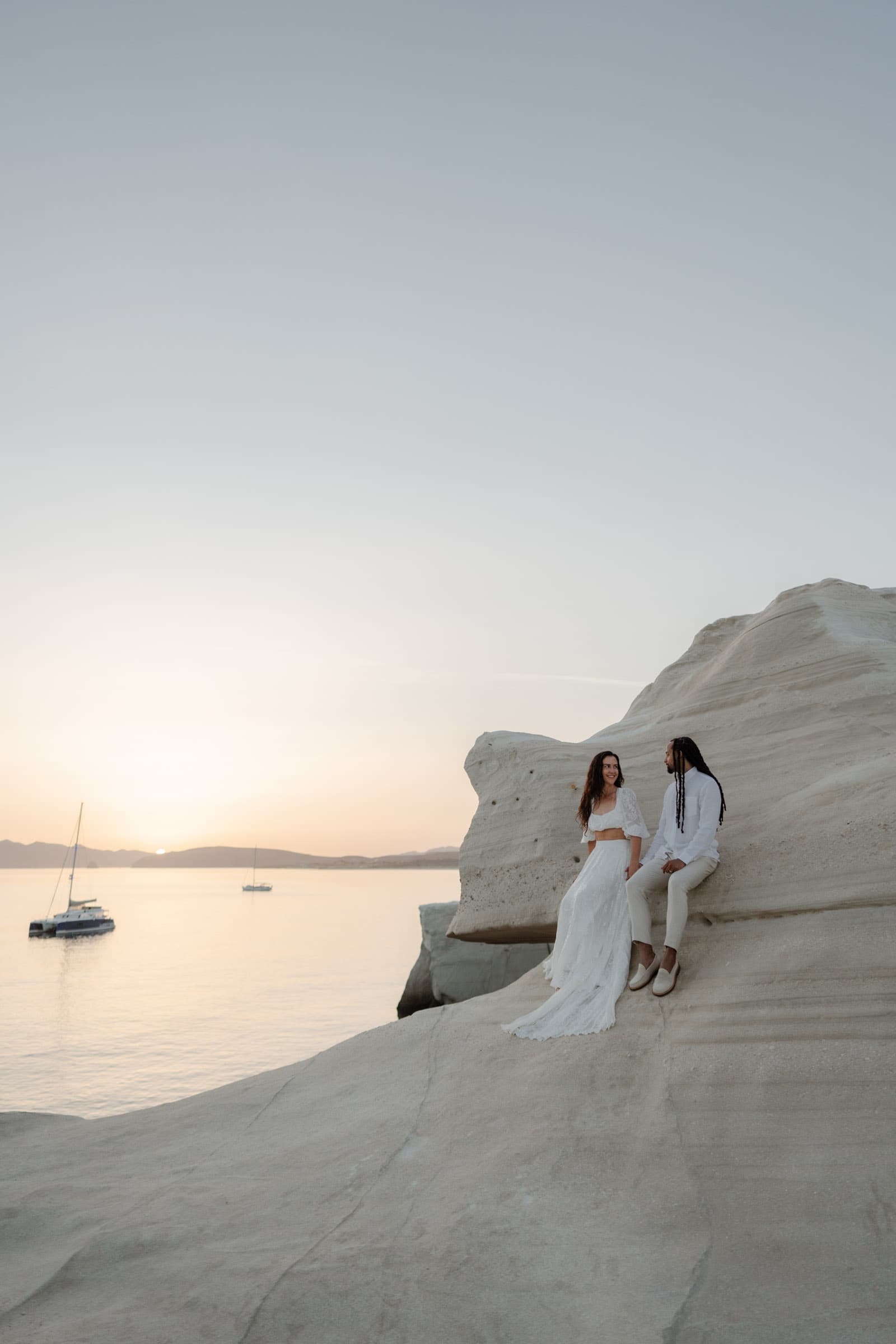 Xavier & Andrea – elopement in Milos | Sarakiniko-21