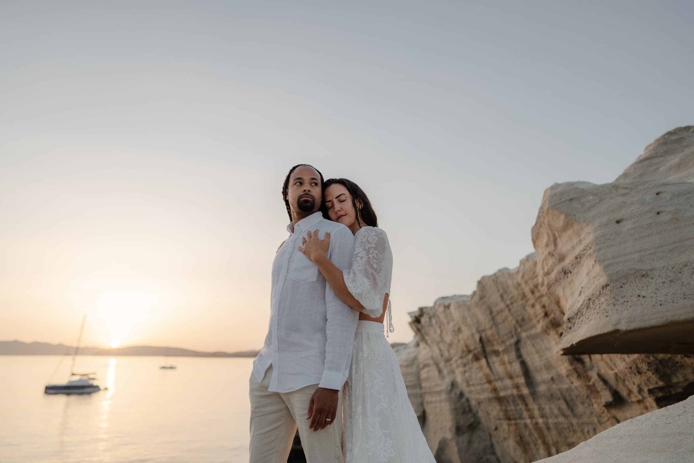 Xavier & Andrea – elopement in Milos | Sarakiniko-24