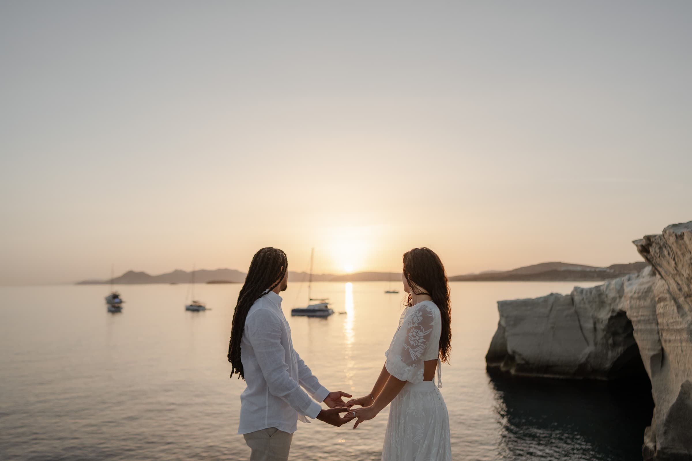 Xavier & Andrea – elopement in Milos | Sarakiniko-27