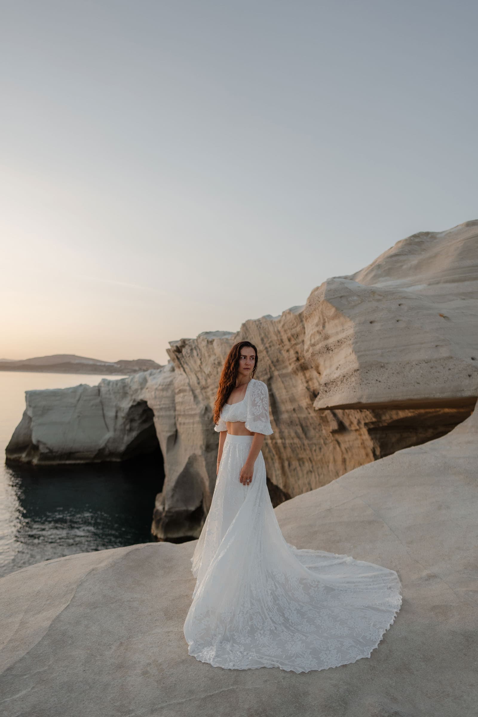 Xavier & Andrea – elopement in Milos | Sarakiniko-28