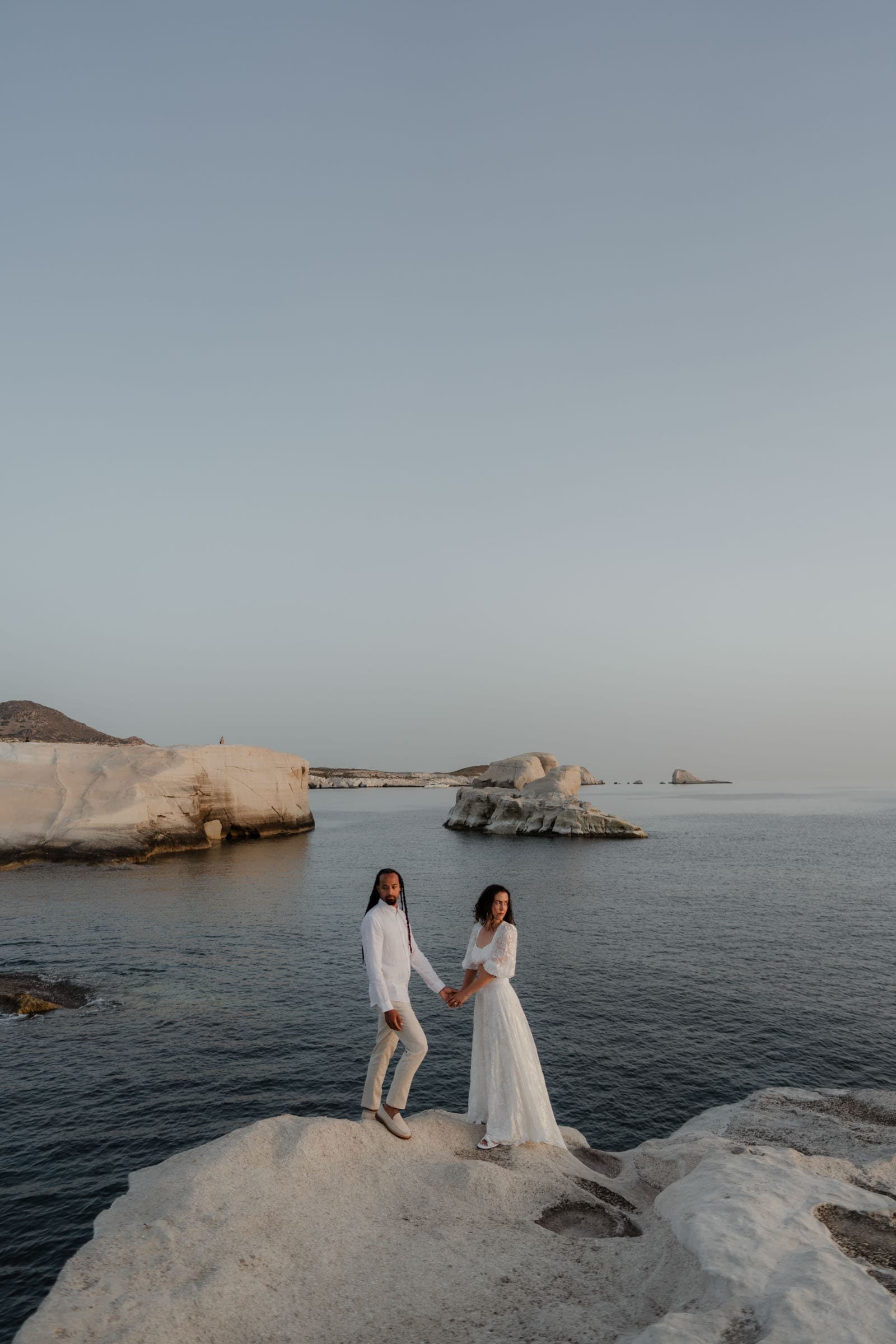 Xavier & Andrea – elopement in Milos | Sarakiniko-29