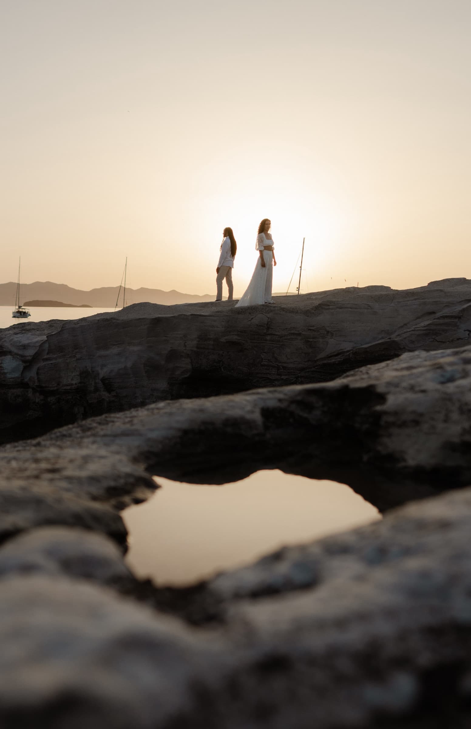 Xavier & Andrea – elopement in Milos | Sarakiniko-31