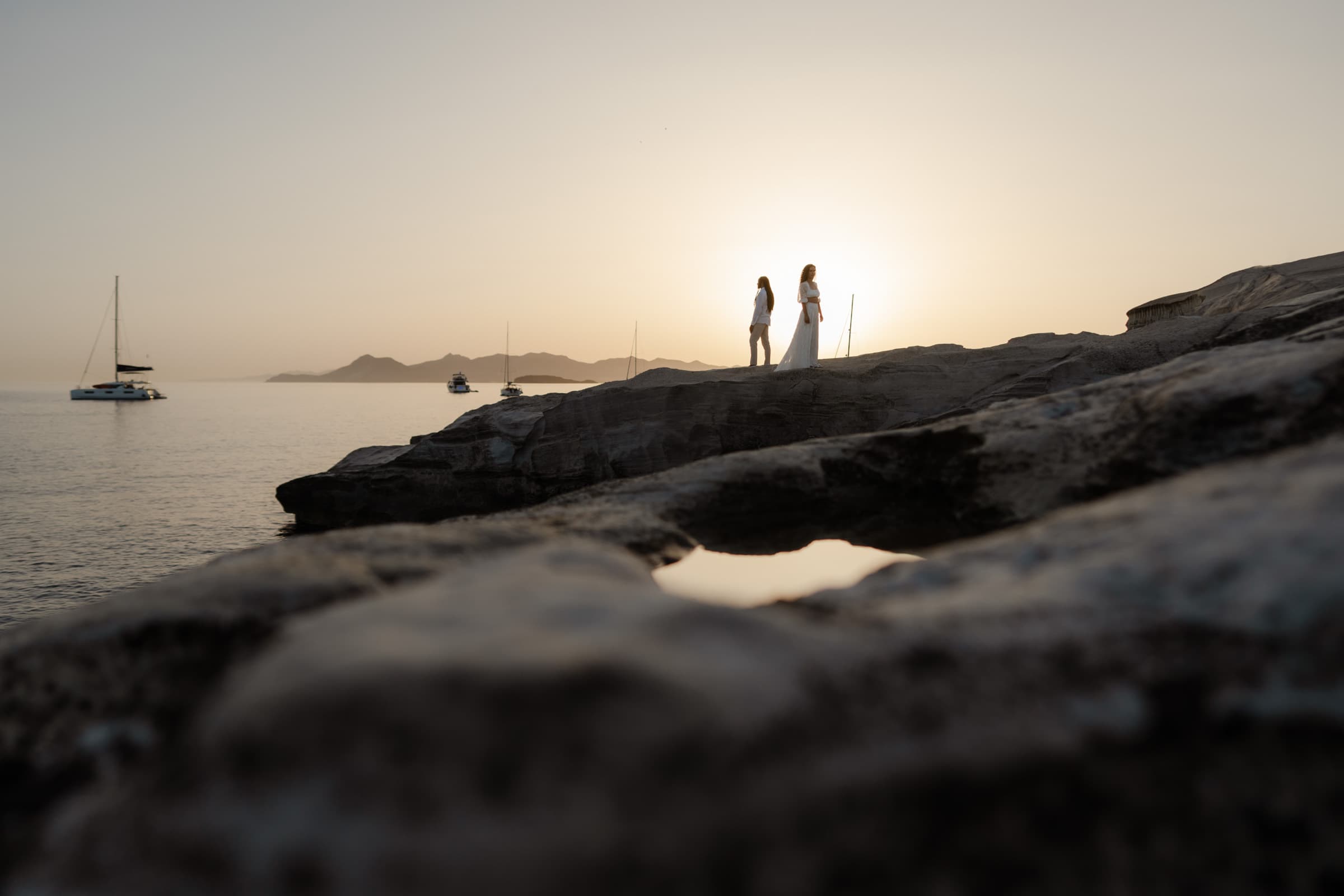 Xavier & Andrea – elopement in Milos | Sarakiniko-33