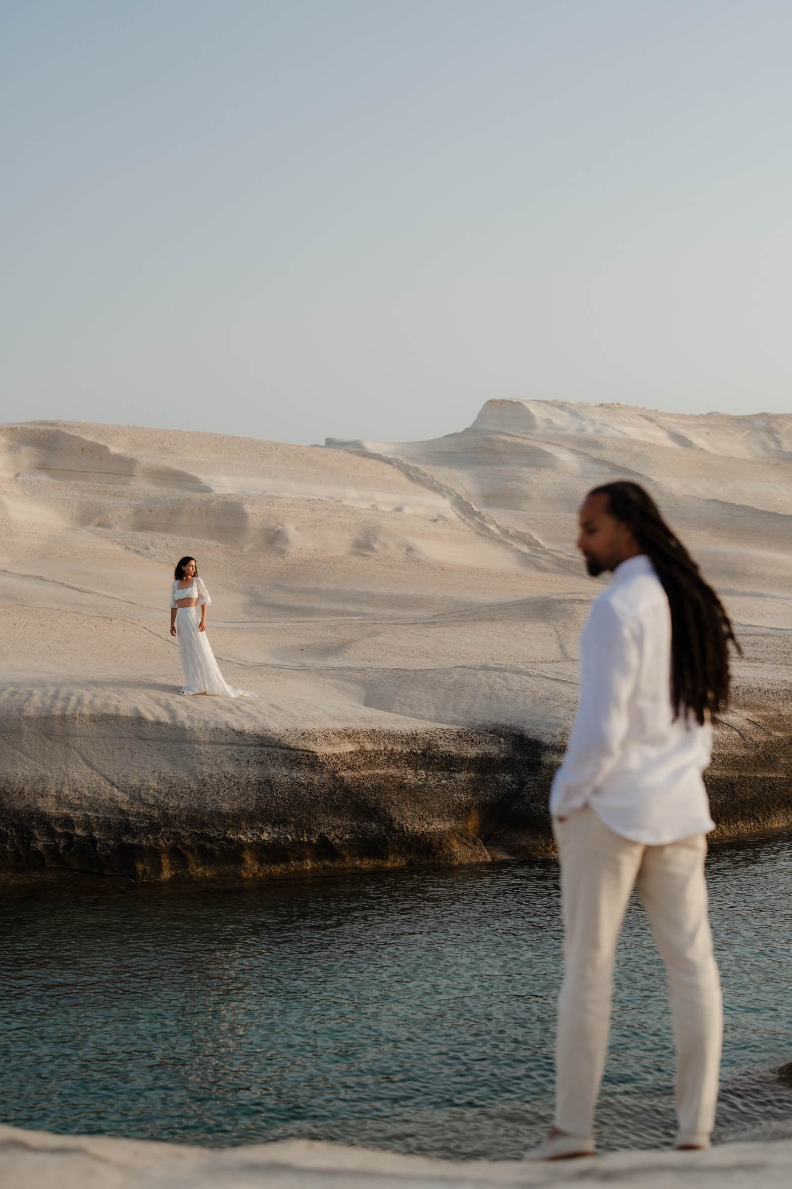 Xavier & Andrea – elopement in Milos | Sarakiniko-36