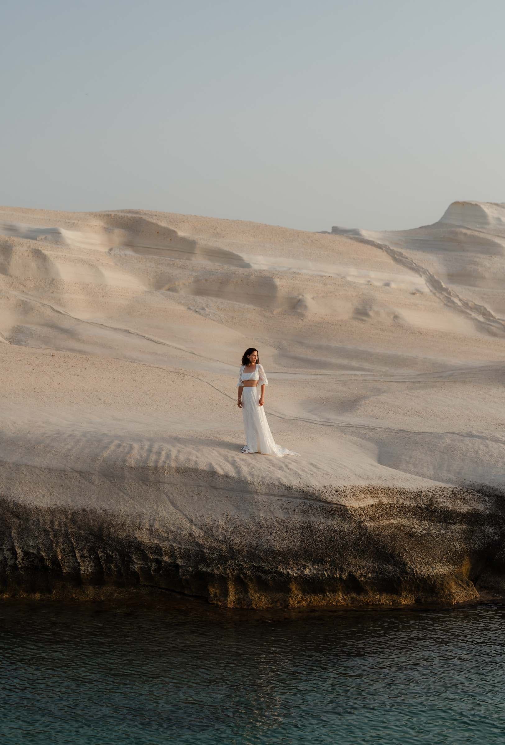 Xavier & Andrea – elopement in Milos | Sarakiniko-37