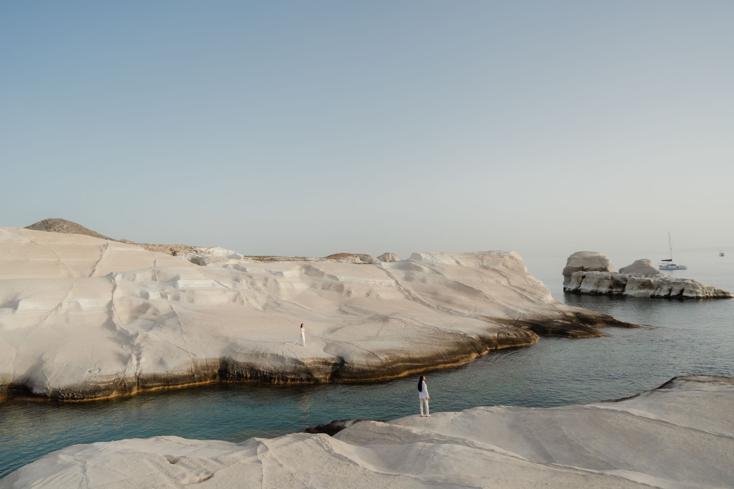 Xavier & Andrea – elopement in Milos | Sarakiniko-38