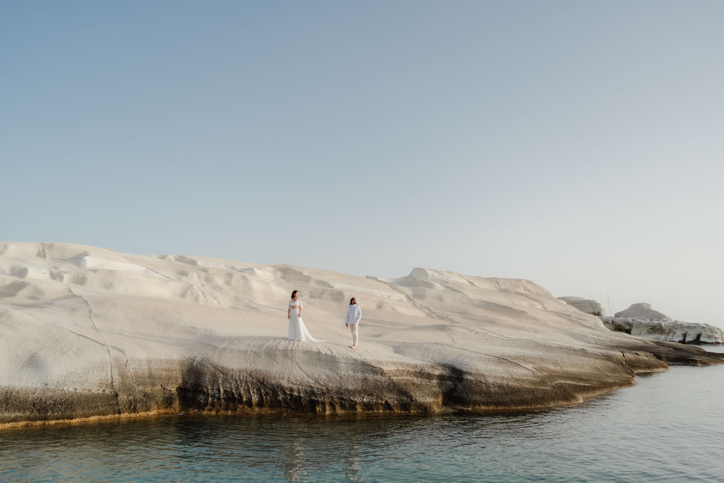 Xavier & Andrea – elopement in Milos | Sarakiniko-41