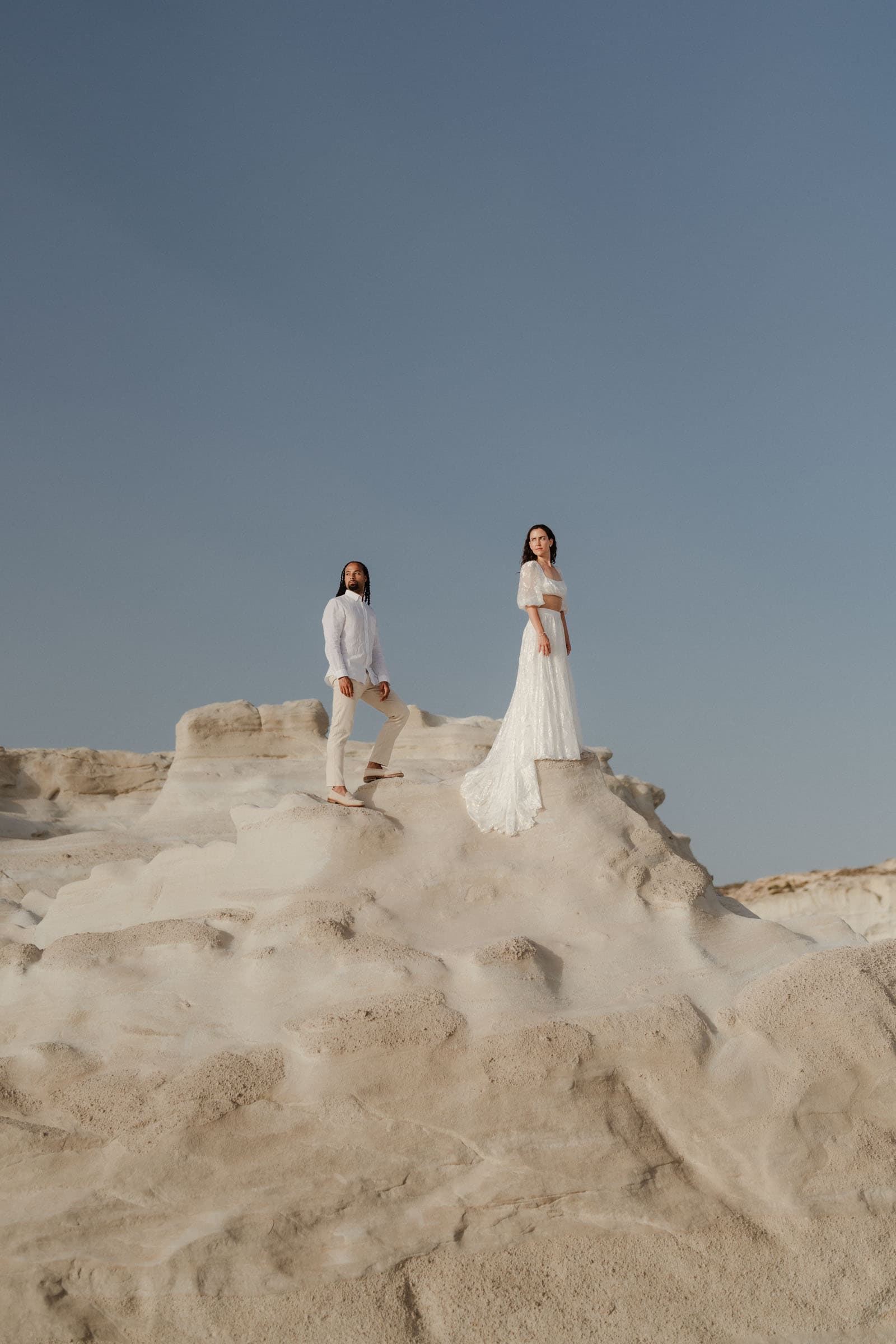 Xavier & Andrea – elopement in Milos | Sarakiniko-46