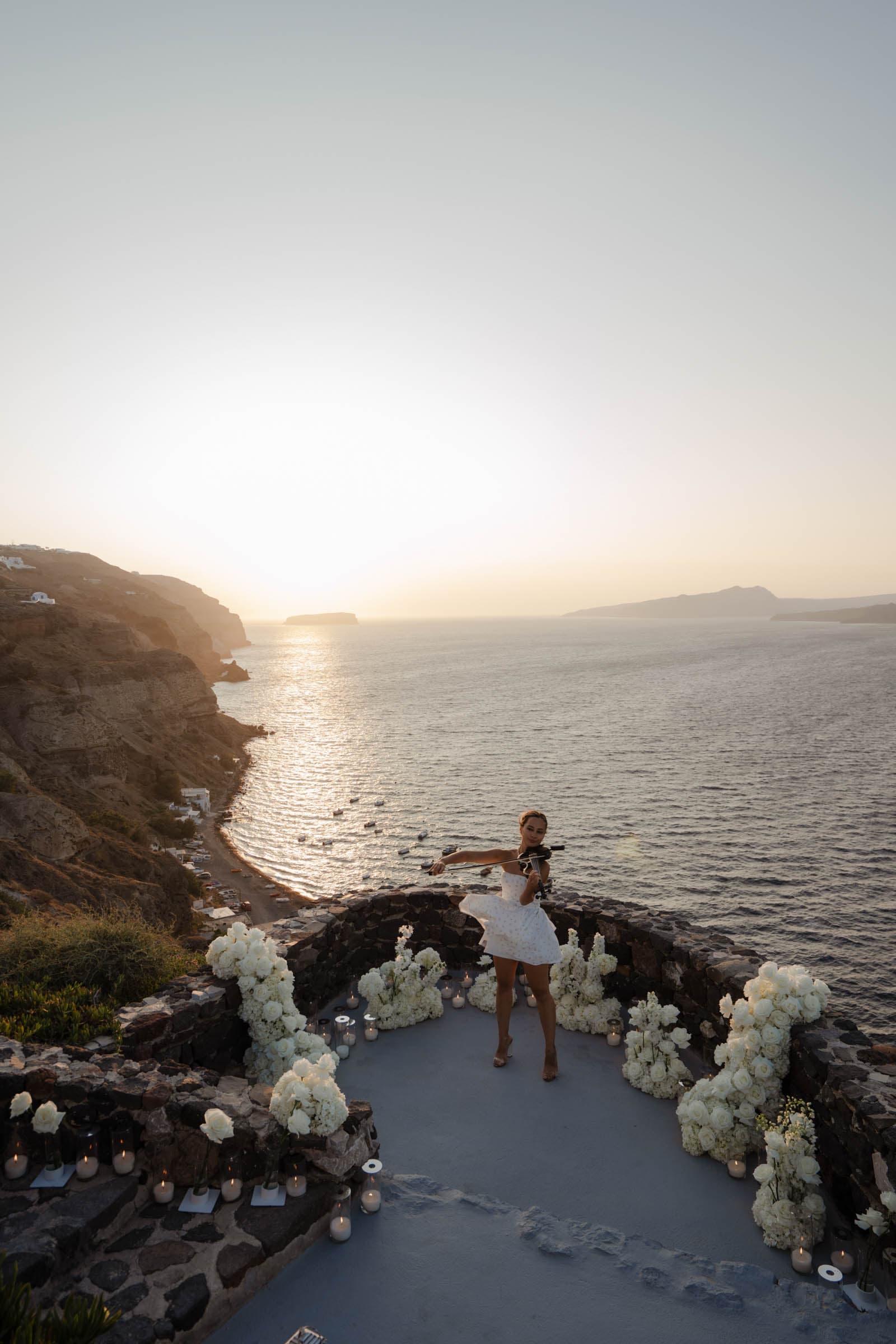 Amitoj & Nav – Santorini Proposal at The Edge Restaurant Proposals in Santorini-15