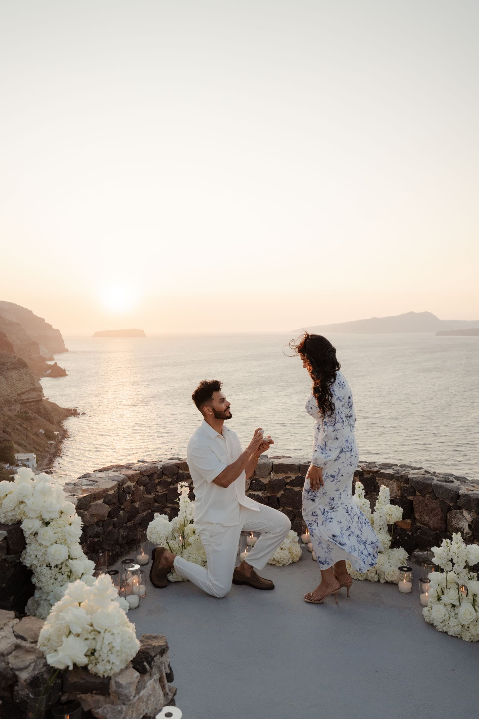 Amitoj & Nav – Santorini Proposal at The Edge Restaurant Proposals in Santorini-20