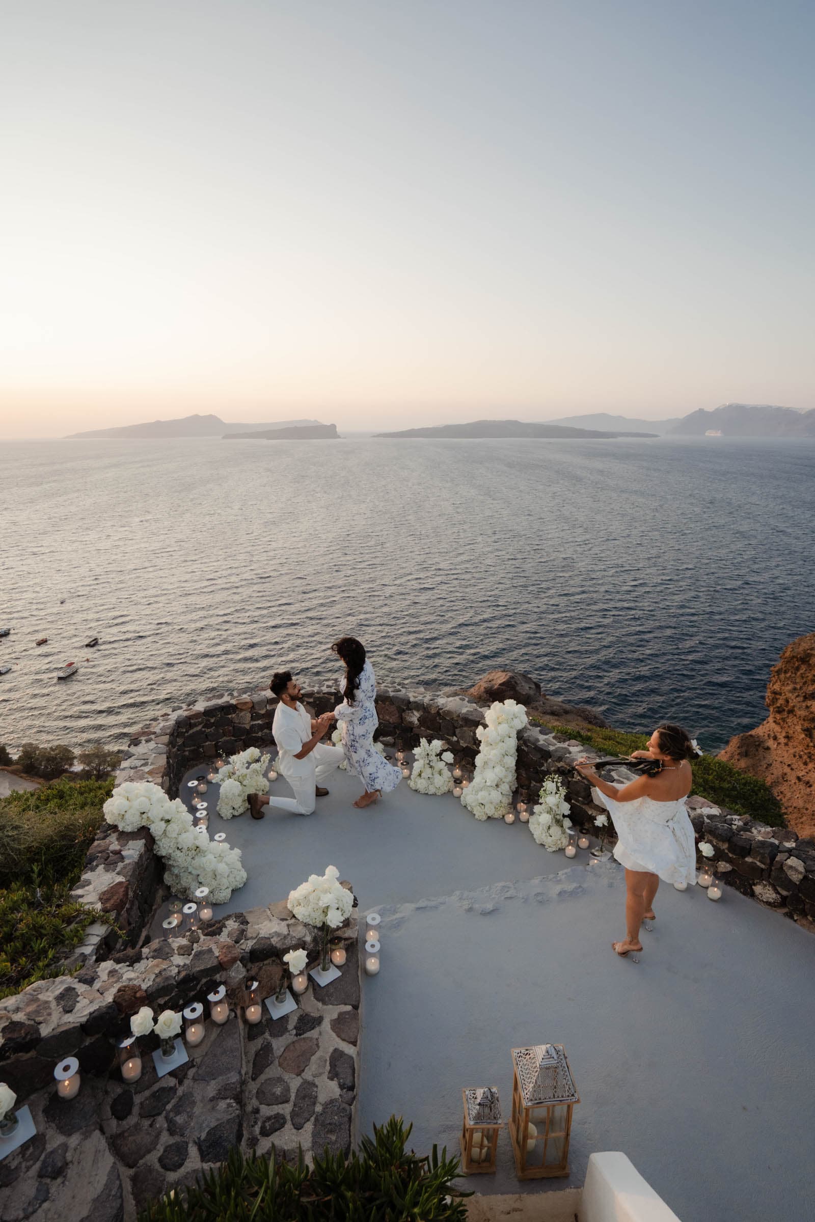 Amitoj & Nav – Santorini Proposal at The Edge Restaurant Proposals in Santorini-22