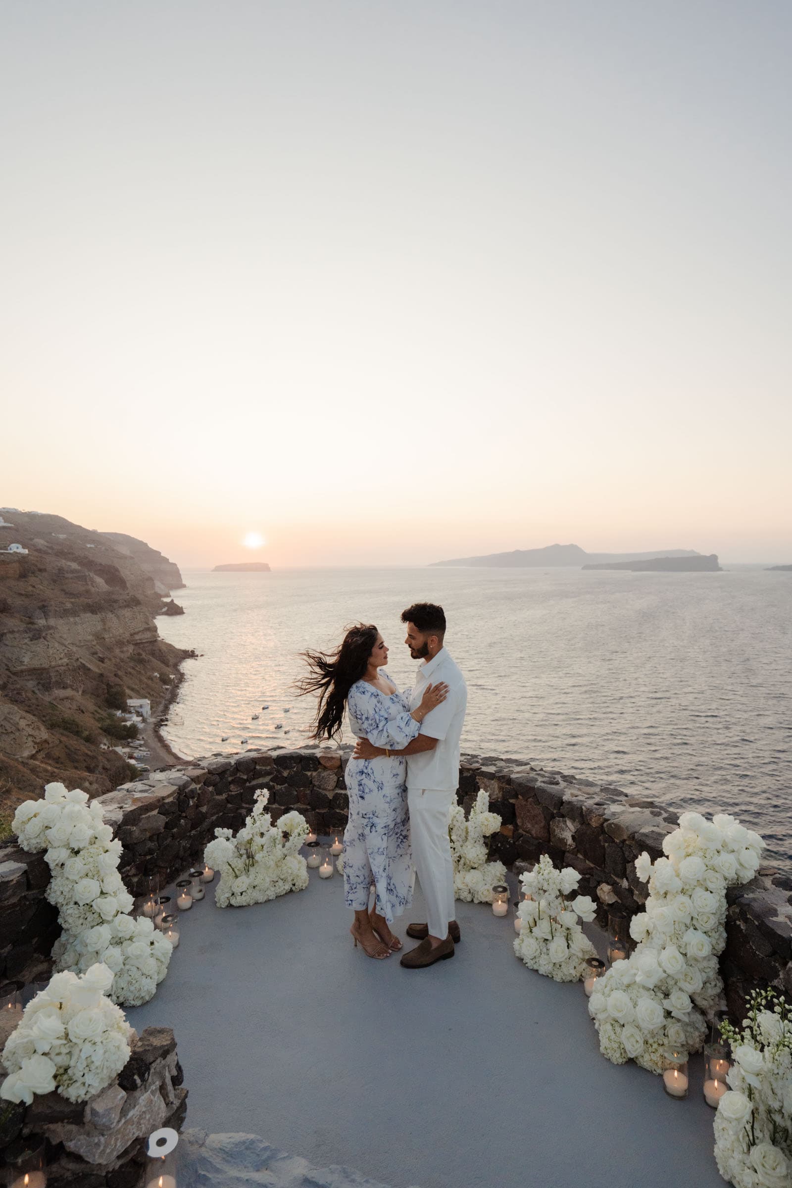 Amitoj & Nav – Santorini Proposal at The Edge Restaurant Proposals in Santorini-25