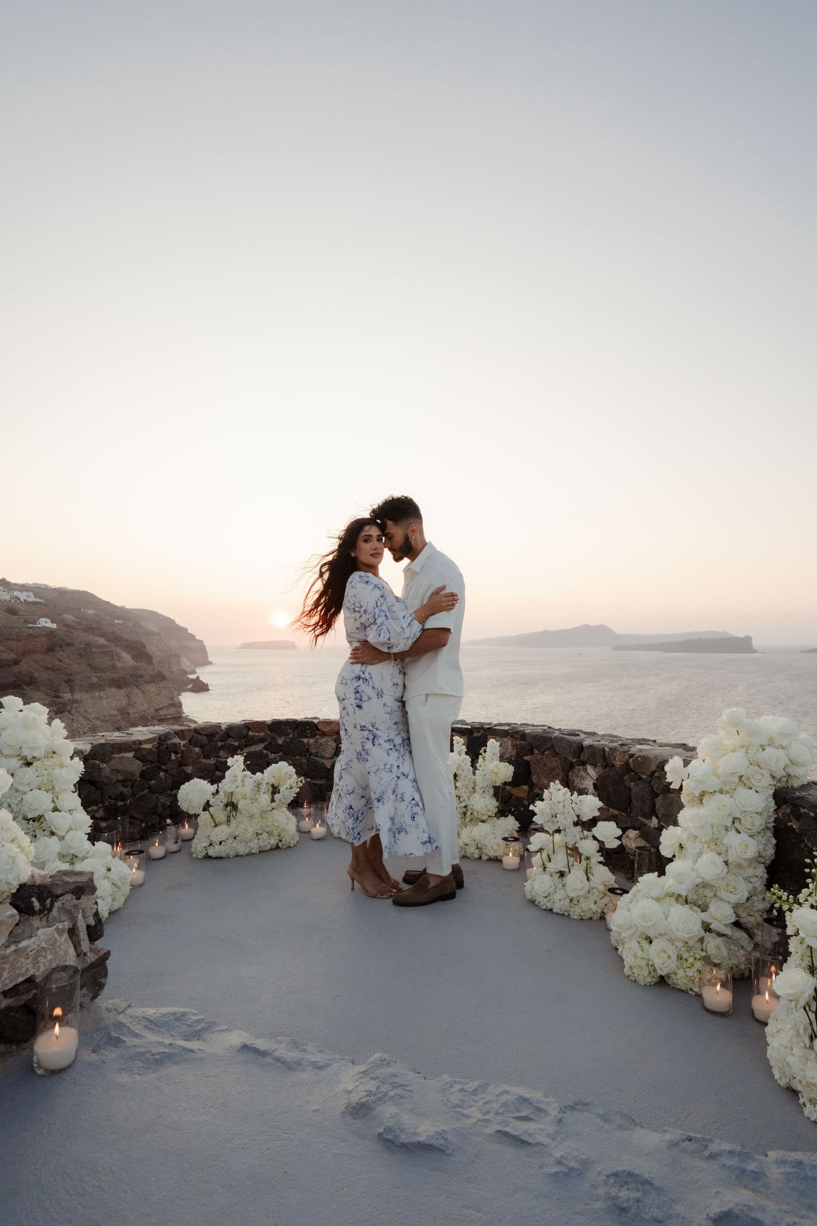 Amitoj & Nav – Santorini Proposal at The Edge Restaurant Proposals in Santorini-26