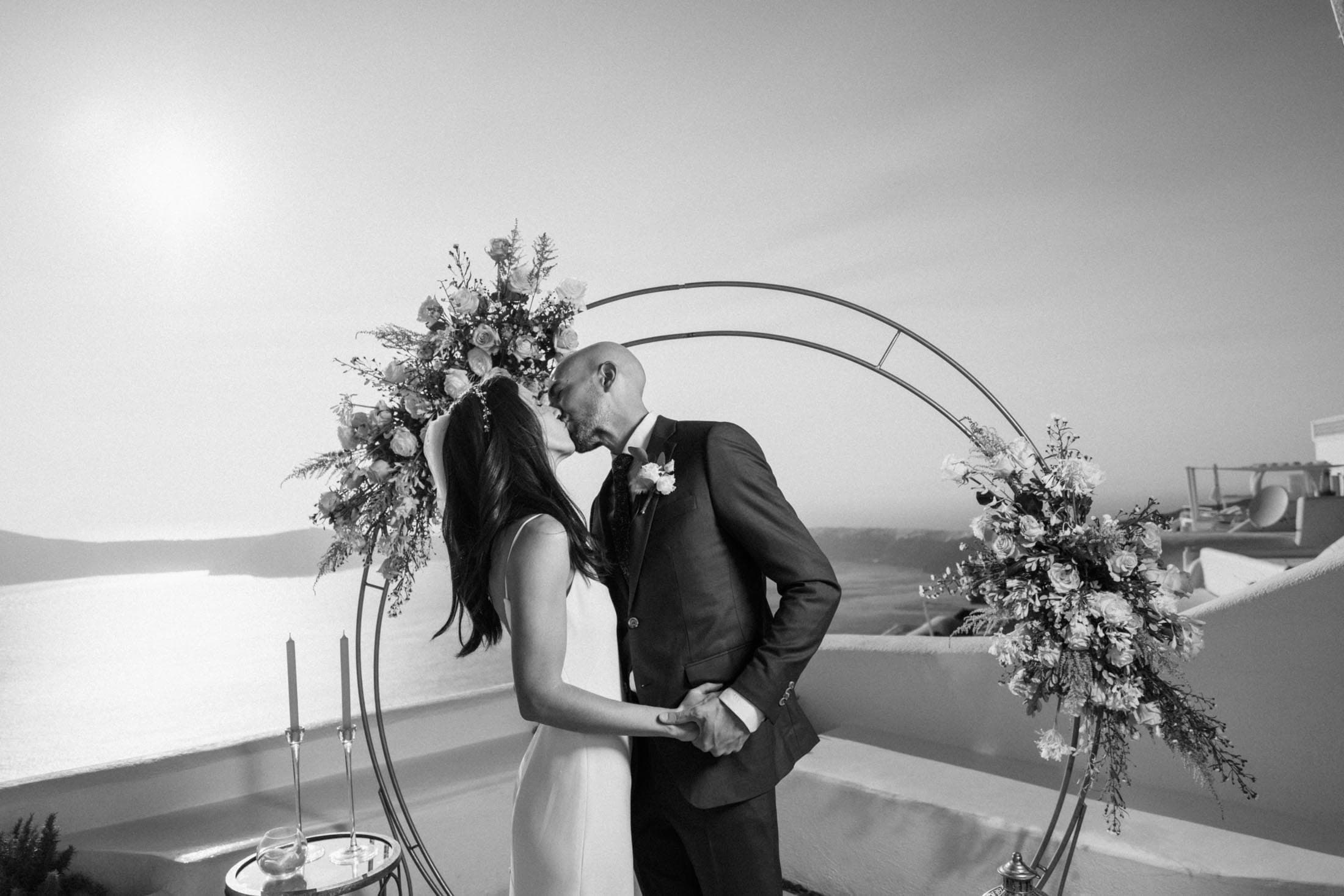 Miguel and Steffanie | emotions unfold in black and white Wedding Santorini-21