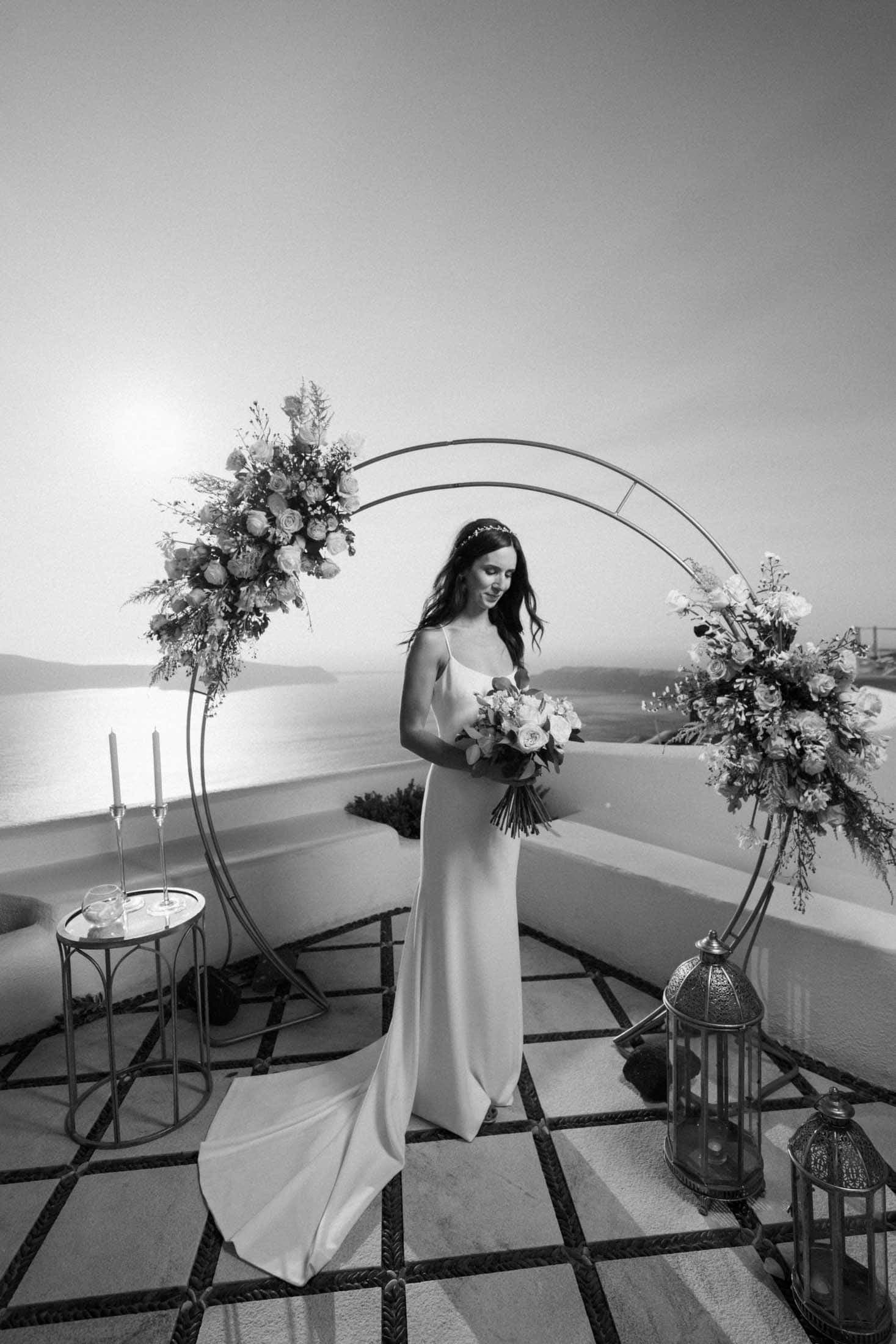 Miguel and Steffanie | emotions unfold in black and white Wedding Santorini-22