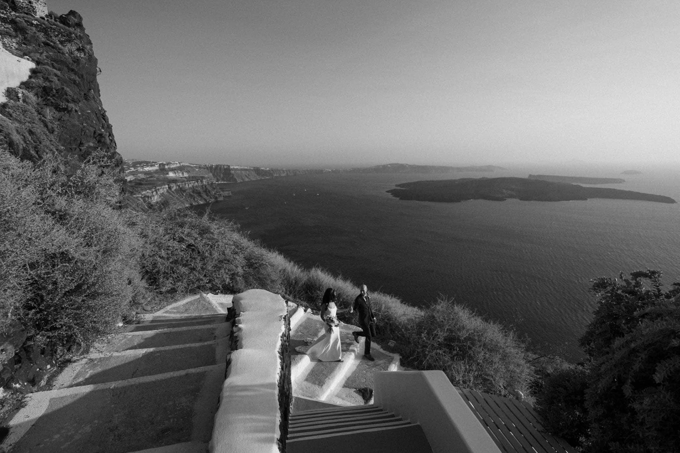 Miguel and Steffanie | emotions unfold in black and white Wedding Santorini-23