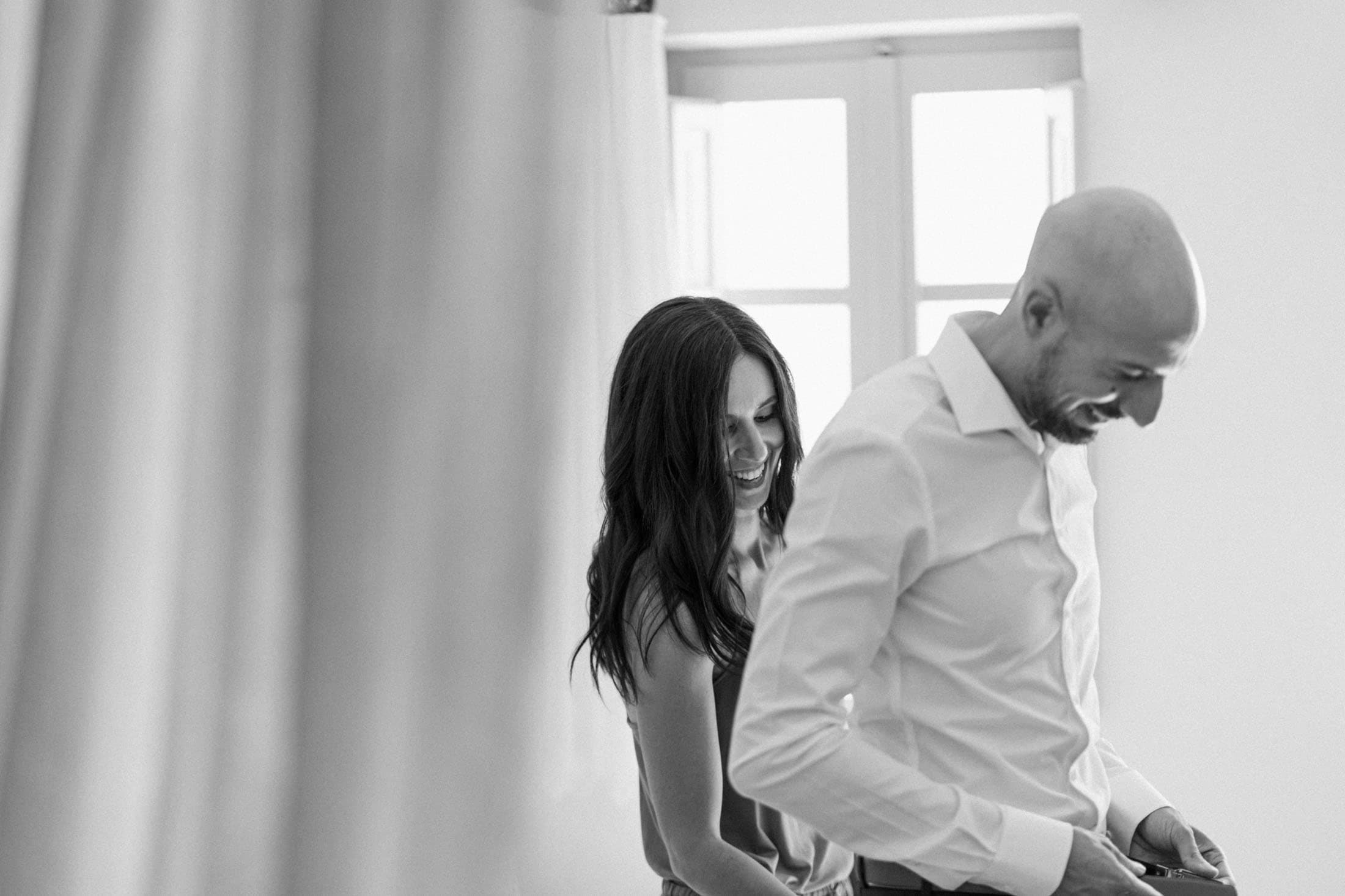 Miguel and Steffanie | emotions unfold in black and white Wedding Santorini-5