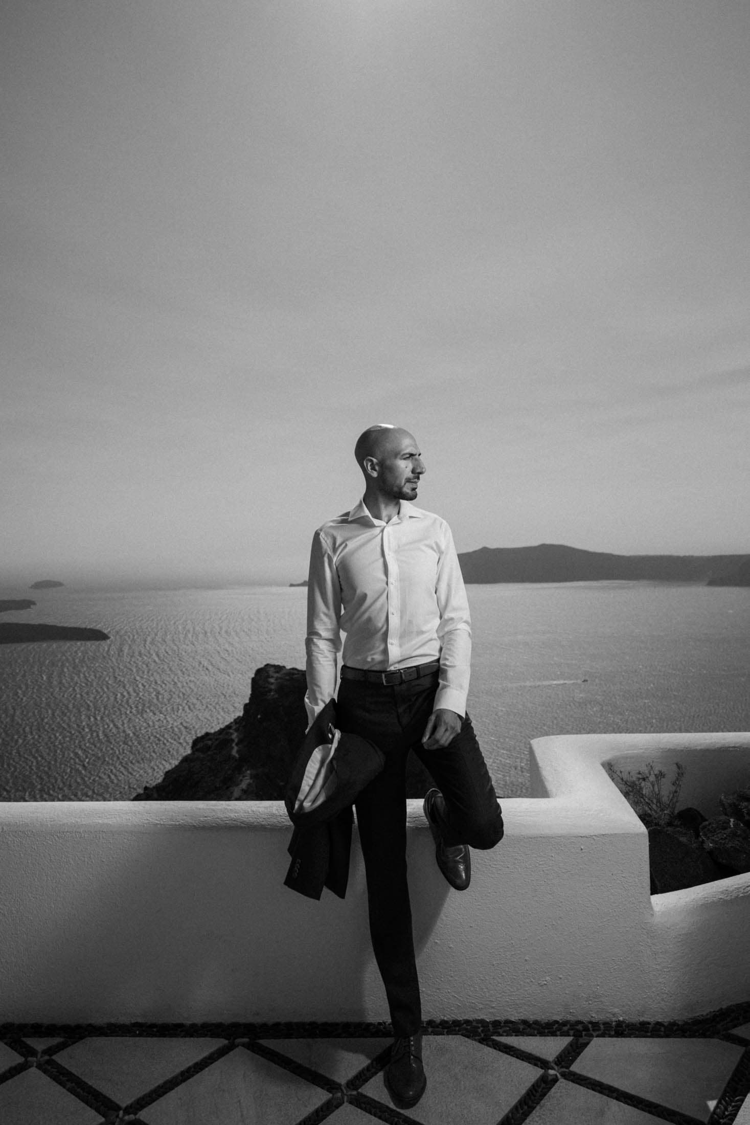Miguel and Steffanie | emotions unfold in black and white Wedding Santorini-6