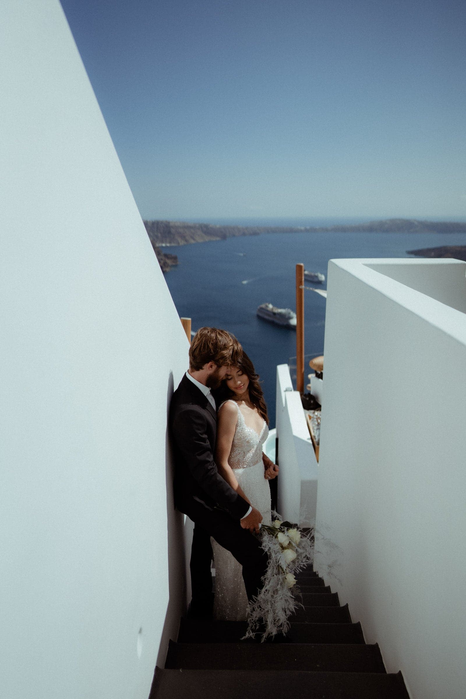 Wedding editorial photoshoot at Stella Rocca a mare. Wedding Santorini-1