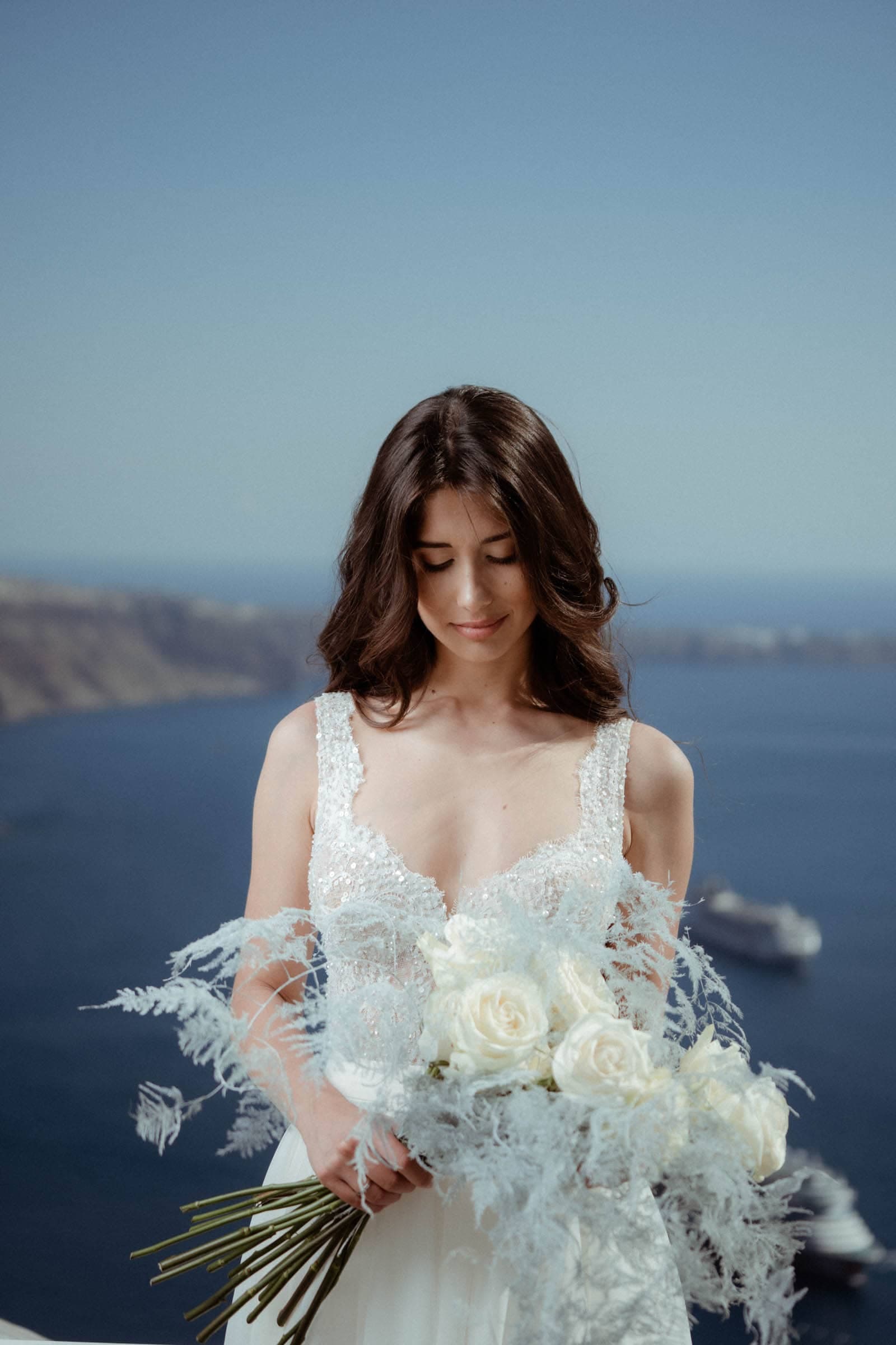 Wedding editorial photoshoot at Stella Rocca a mare. Wedding Santorini-7