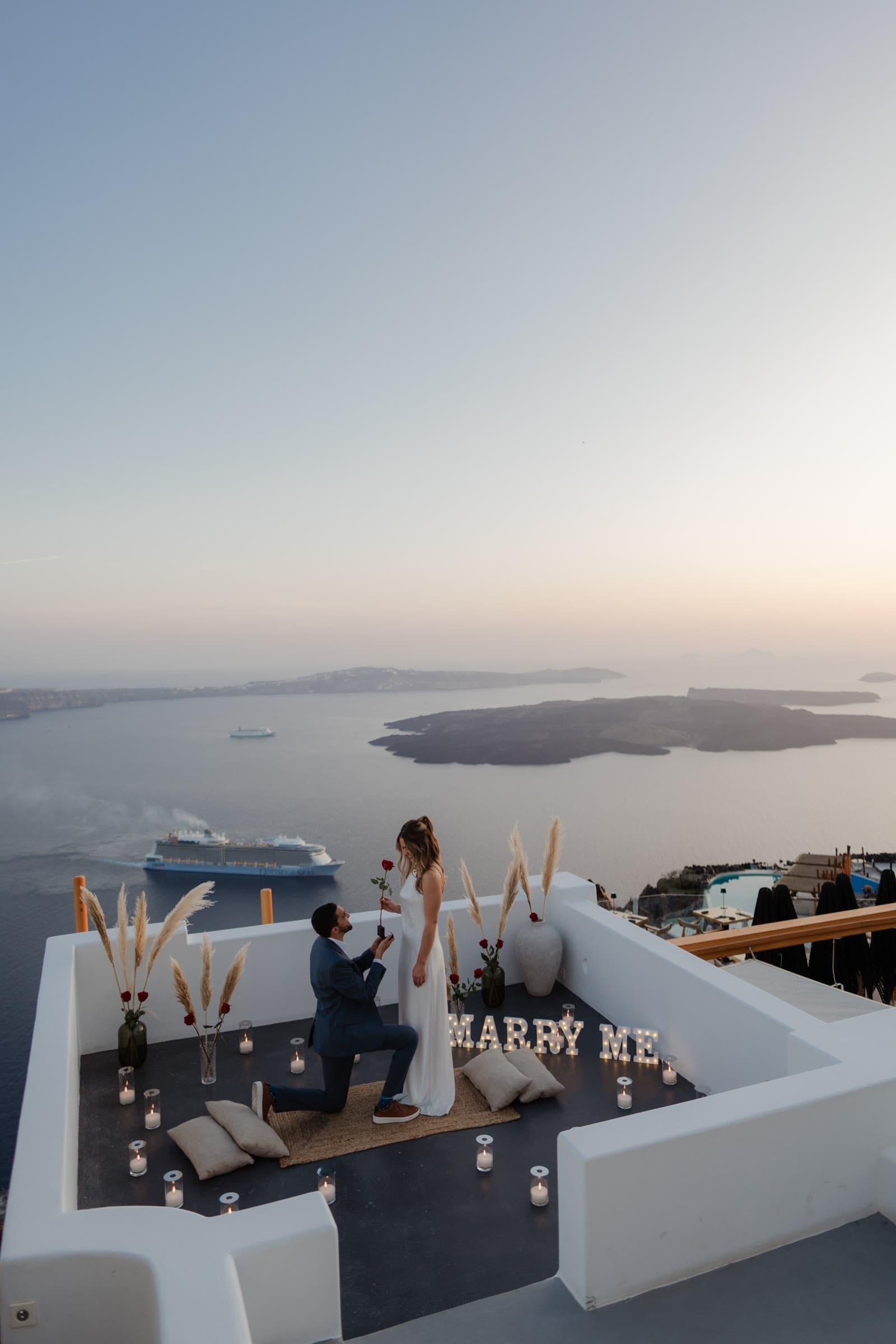 Daniel & Ciara – emotional proposal in Imerovigli Proposals in Santorini-29