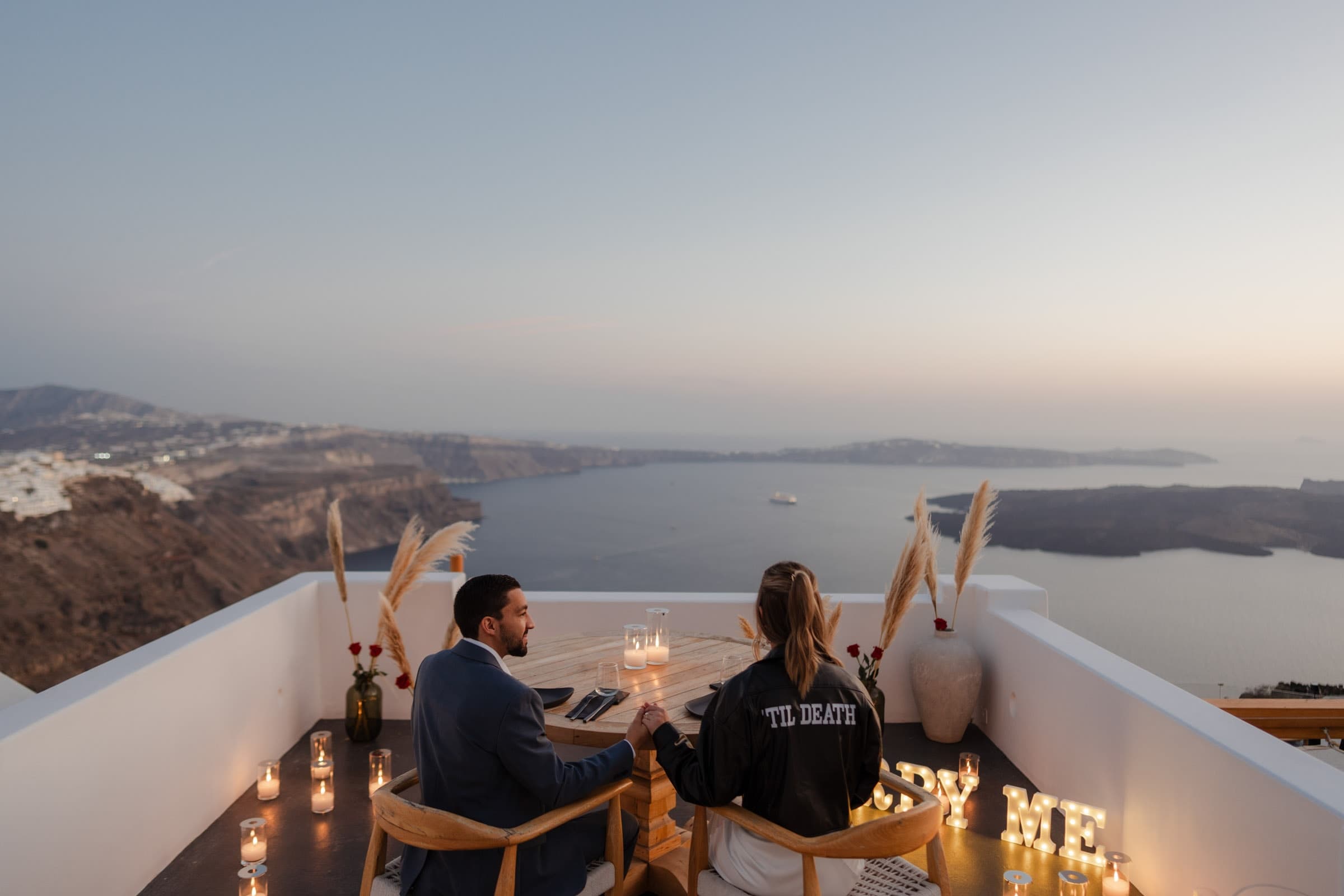 Daniel & Ciara – emotional proposal in Imerovigli Proposals in Santorini-37