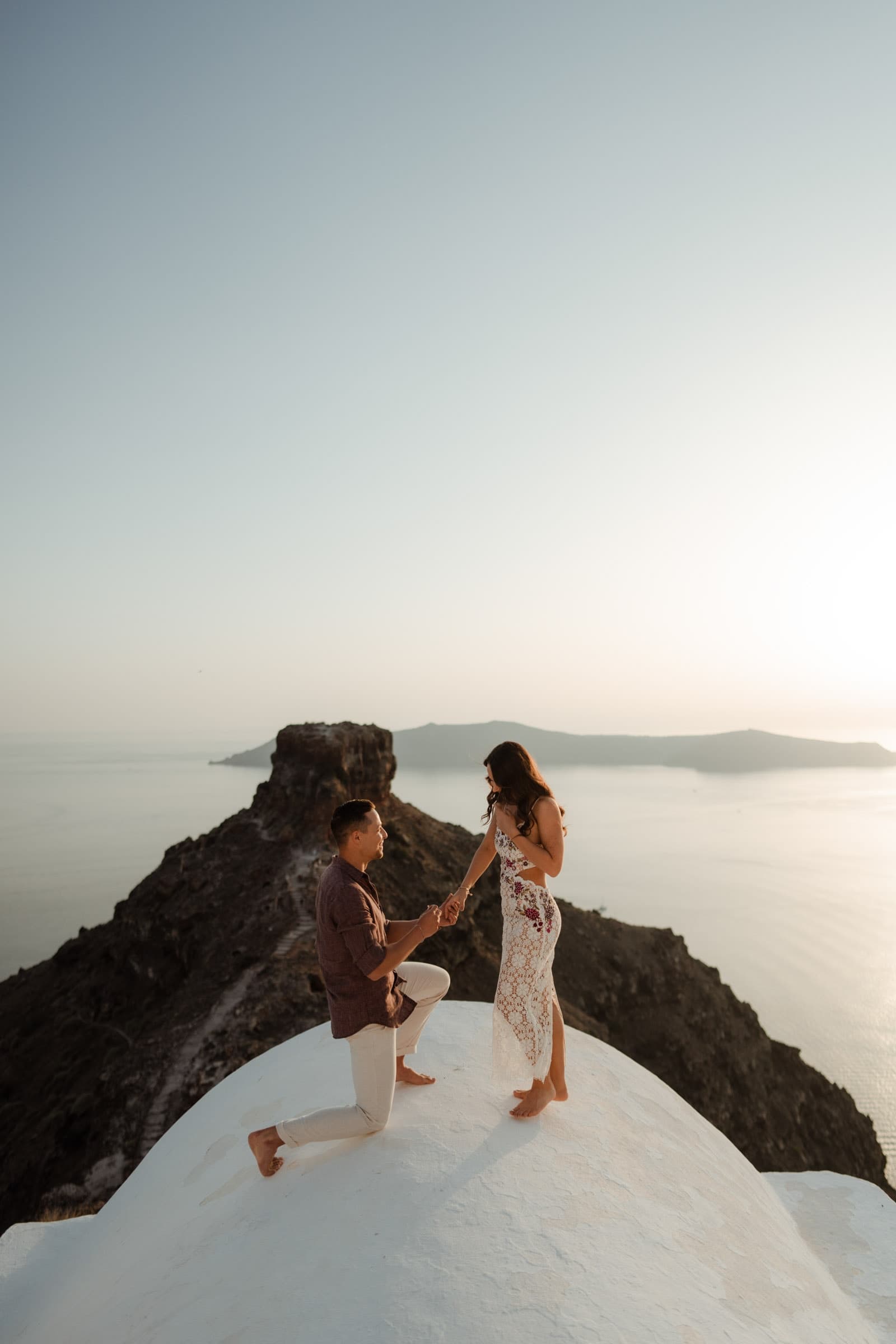 Jake & Bella | proposal in Skaros rock Proposals in Santorini-23