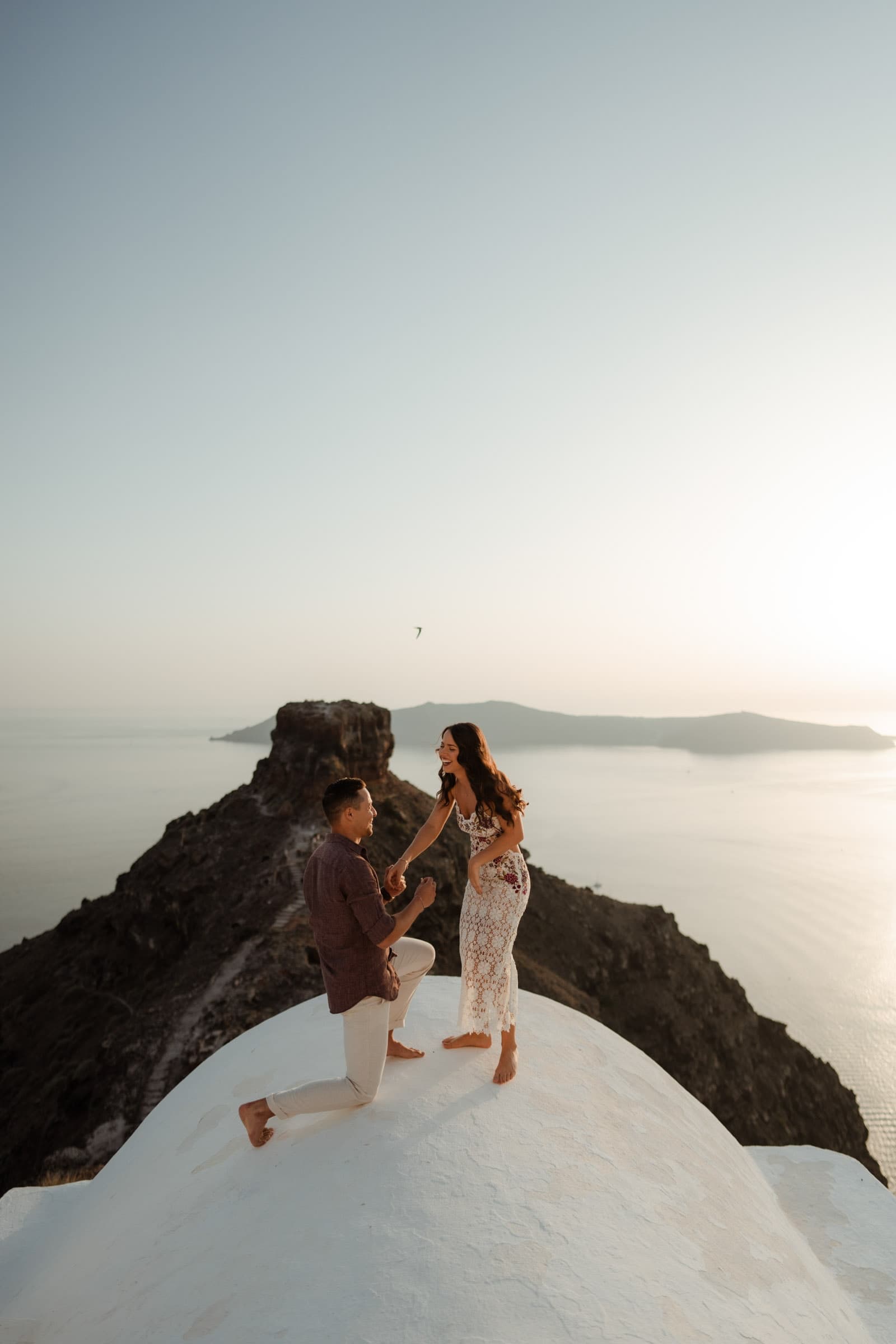 Jake & Bella | proposal in Skaros rock Proposals in Santorini-24