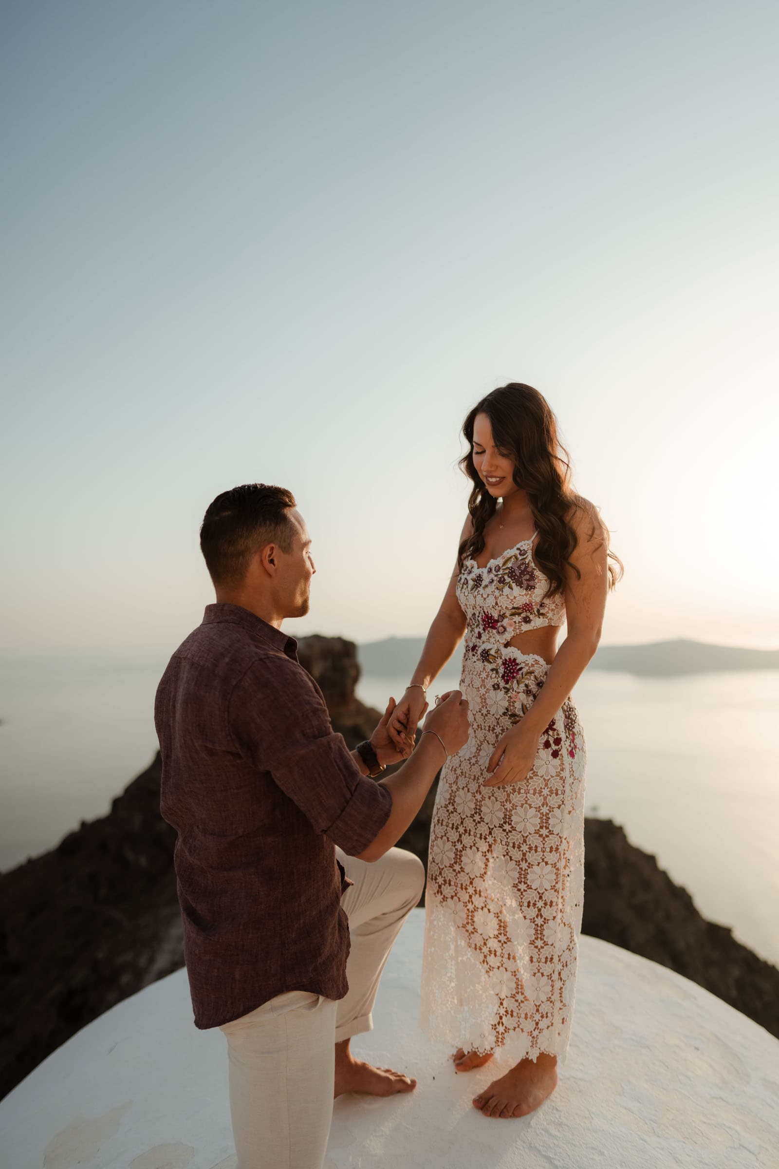 Jake & Bella | proposal in Skaros rock Proposals in Santorini-25
