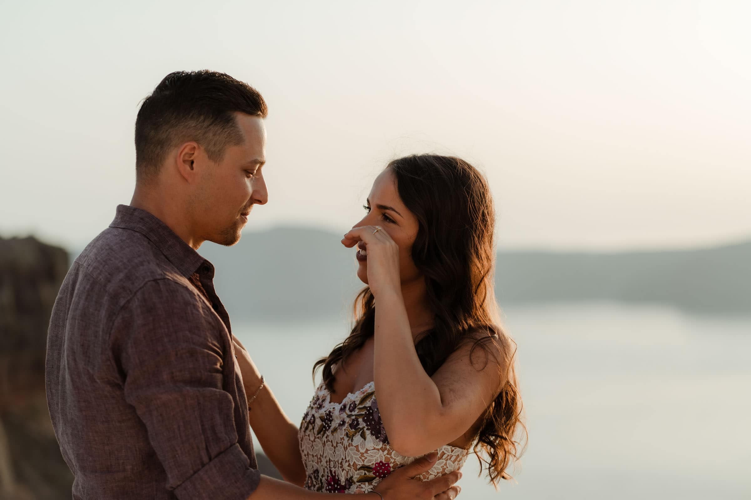 Jake & Bella | proposal in Skaros rock Proposals in Santorini-28