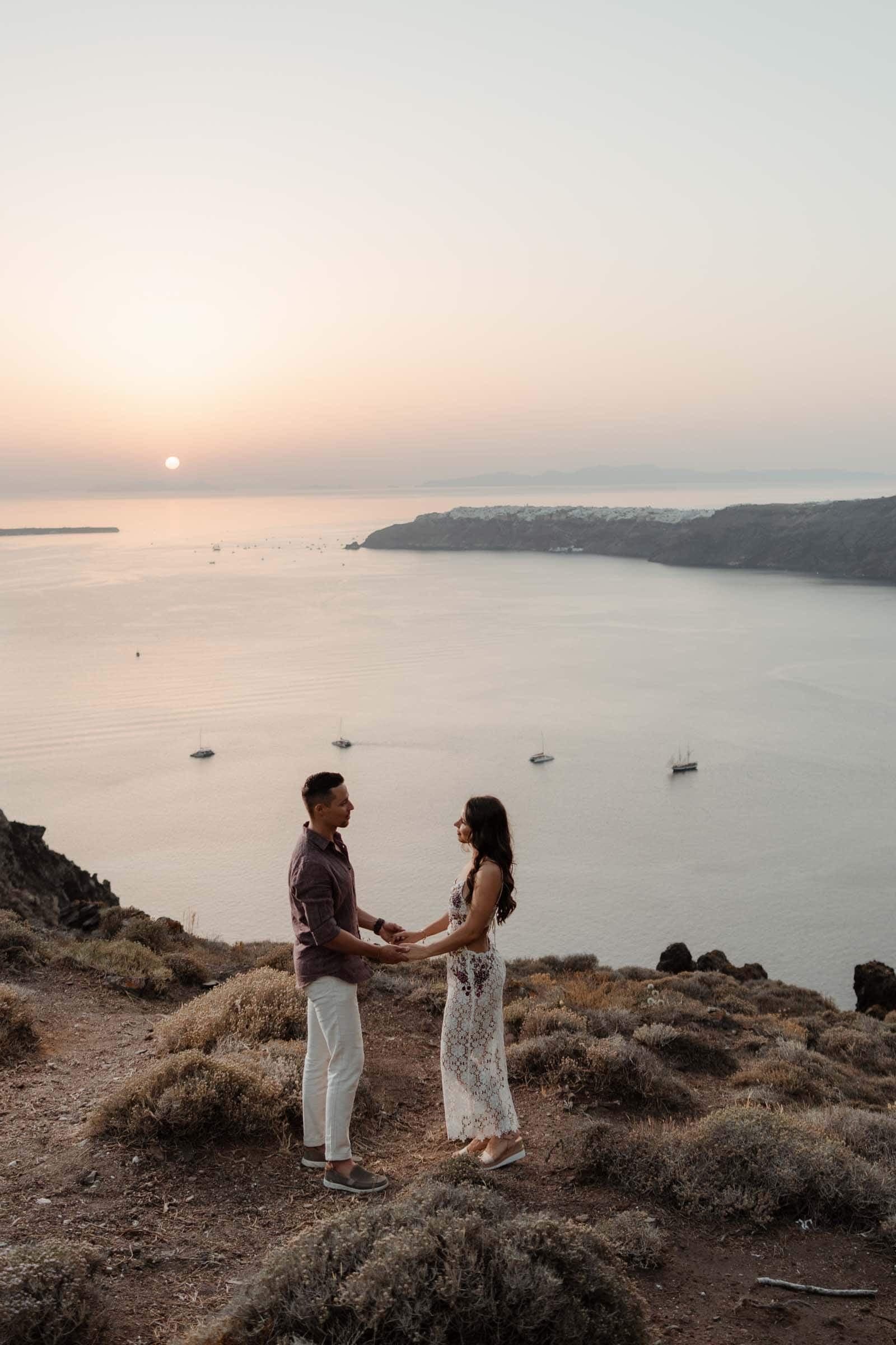 Jake & Bella | proposal in Skaros rock Proposals in Santorini-40