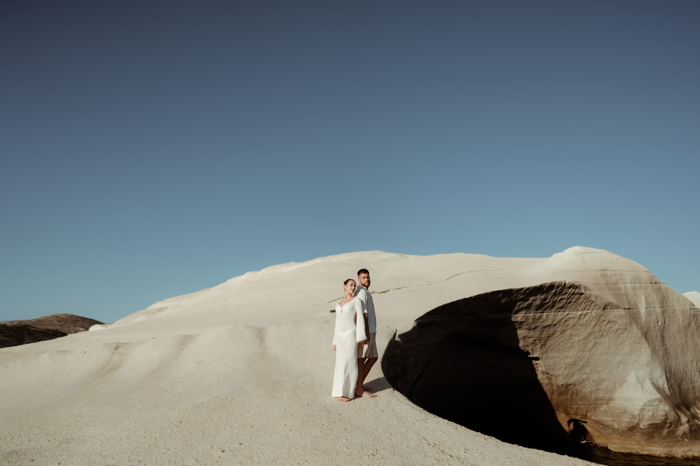 Sebastian & Madison – Proposal in Sarakiniko beach, Milos. Proposals in Santorini-26